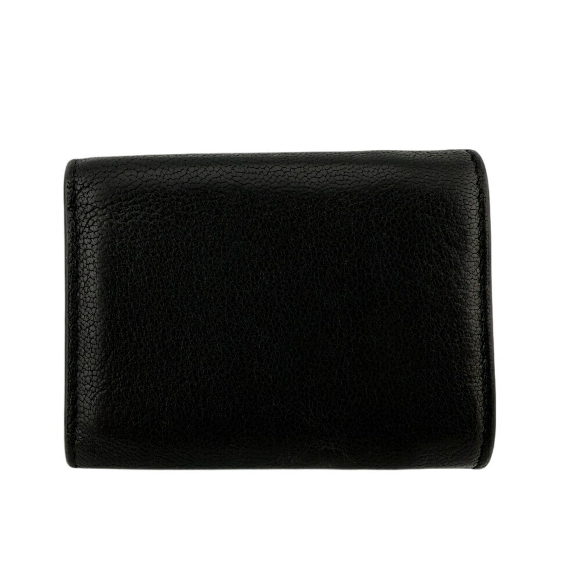 Christian Dior Black Leather Wallet (Tri-Fold) (Pre-Owned)