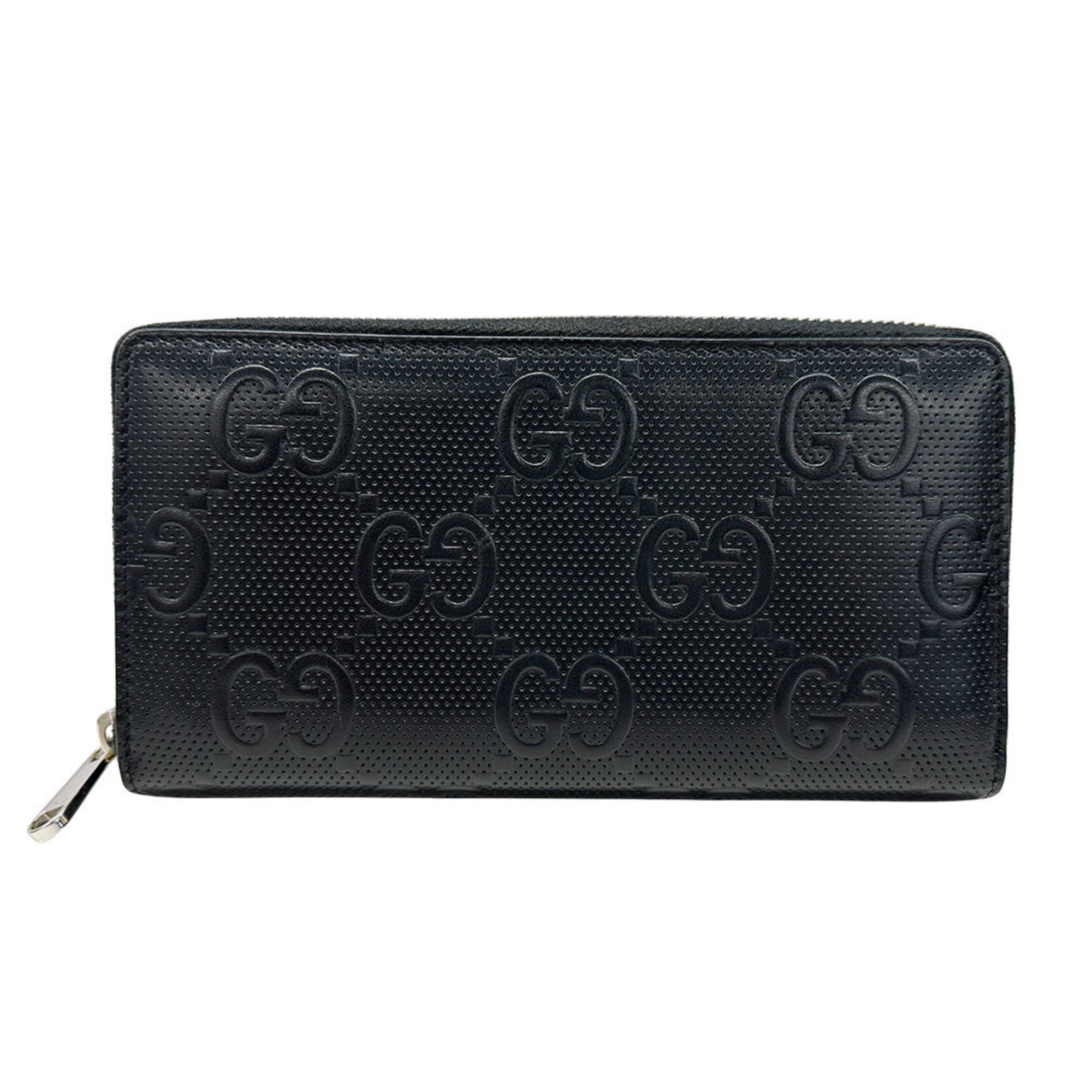 Gucci Black Leather Long Wallet (Bi-Fold) (Pre-Owned)