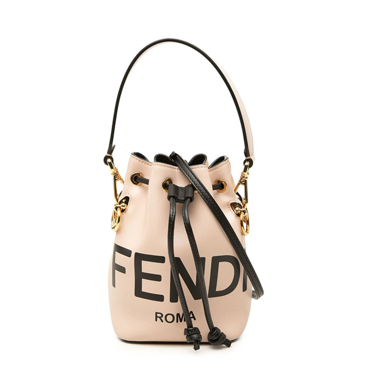 Fendi Black Pink Leather Handbag Shoulder Bag (Pre-Owned)