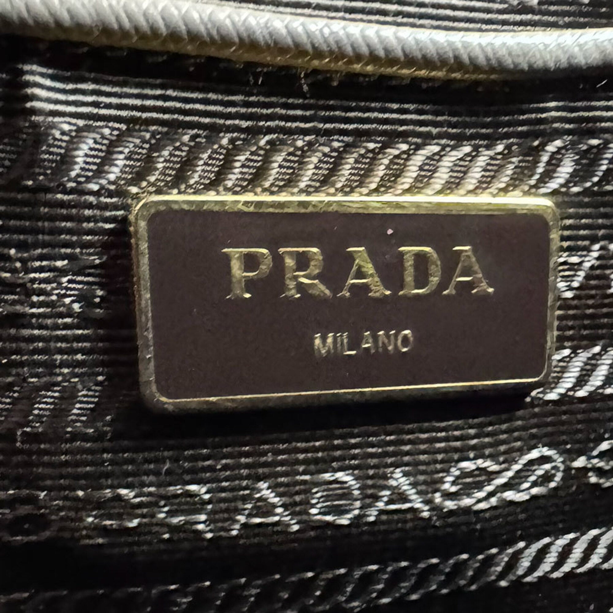 Prada Gray Leather Handbag Shoulder Bag (Pre-Owned)