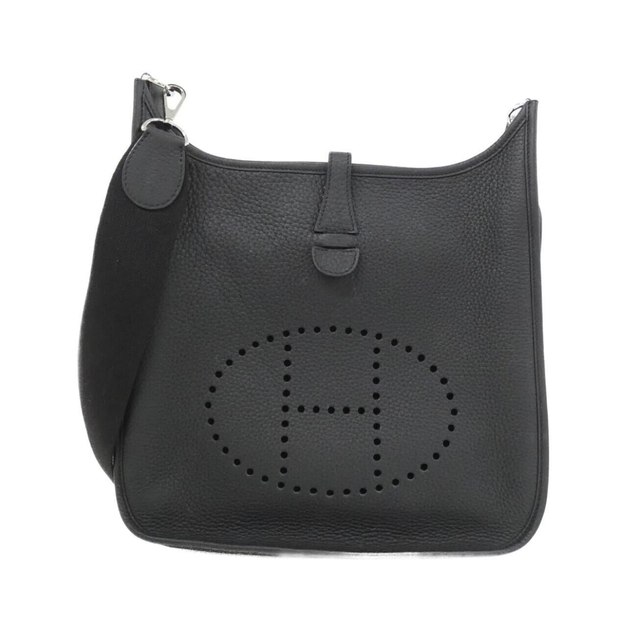 Hermes Black Taurillon Clemence Leather Shoulder Bag (Pre-Owned)