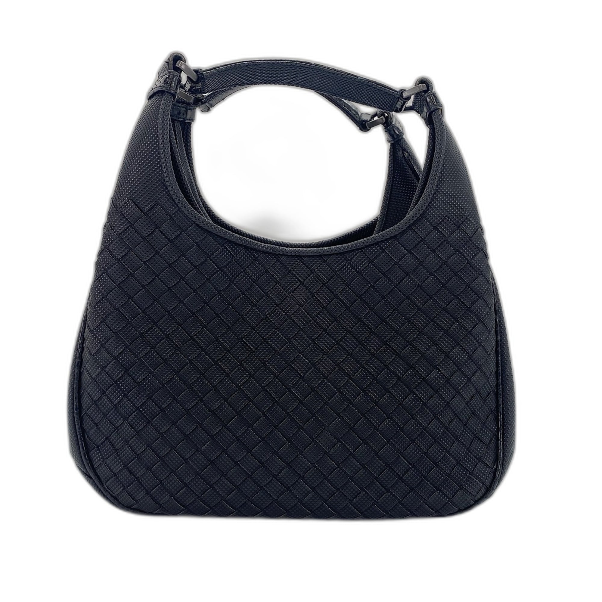 Bottega Veneta Intrecciato Black Intrecciato Handbag (Pre-Owned)