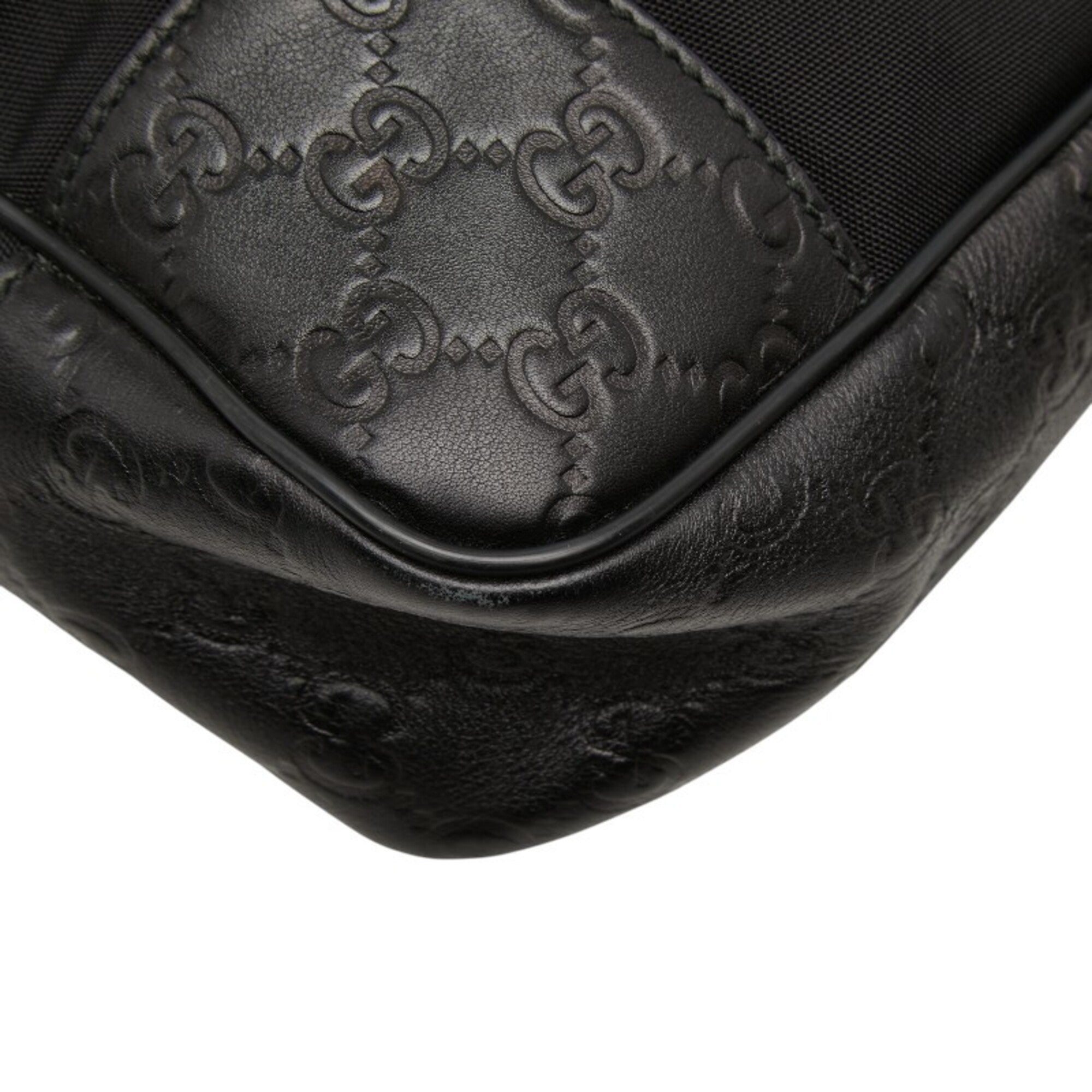 Gucci Black Nylon Leather Shoulder Bag (Pre-Owned)