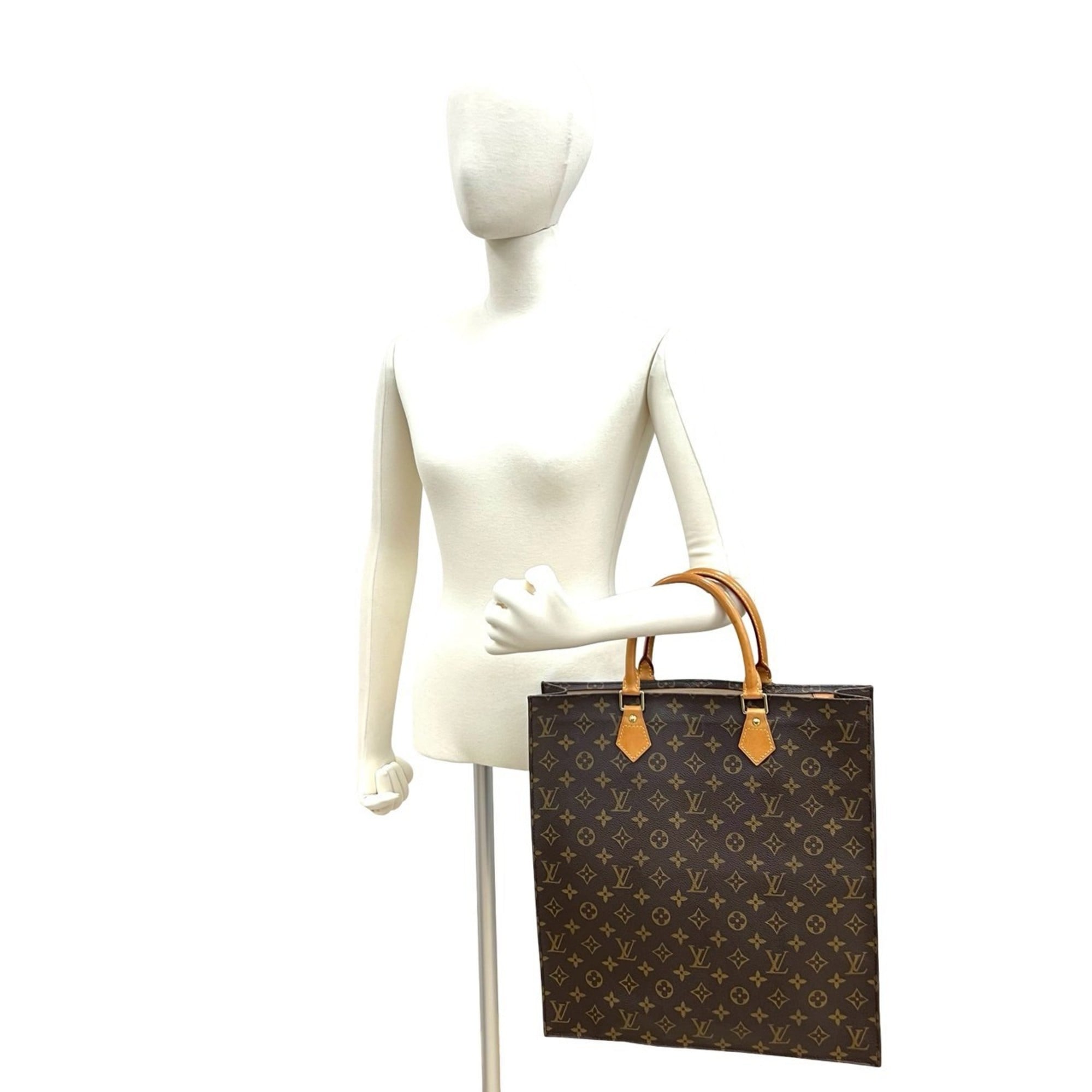 Louis Vuitton Brown Leather Pvc Handbag Tote Bag (Pre-Owned)