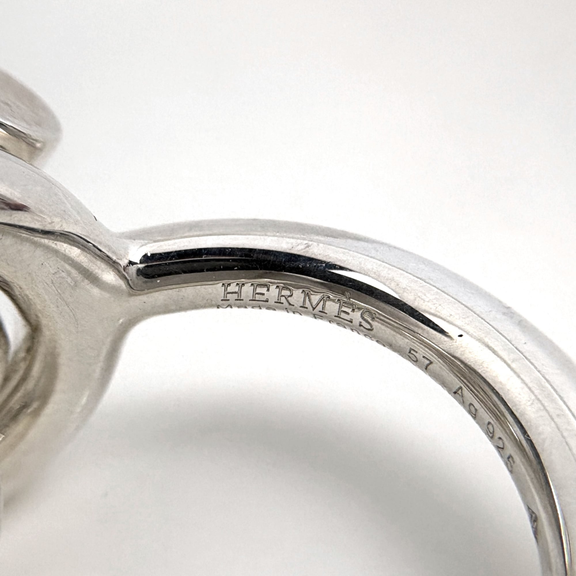 Hermes Silver Silver 925 Band Ring (Pre-Owned)