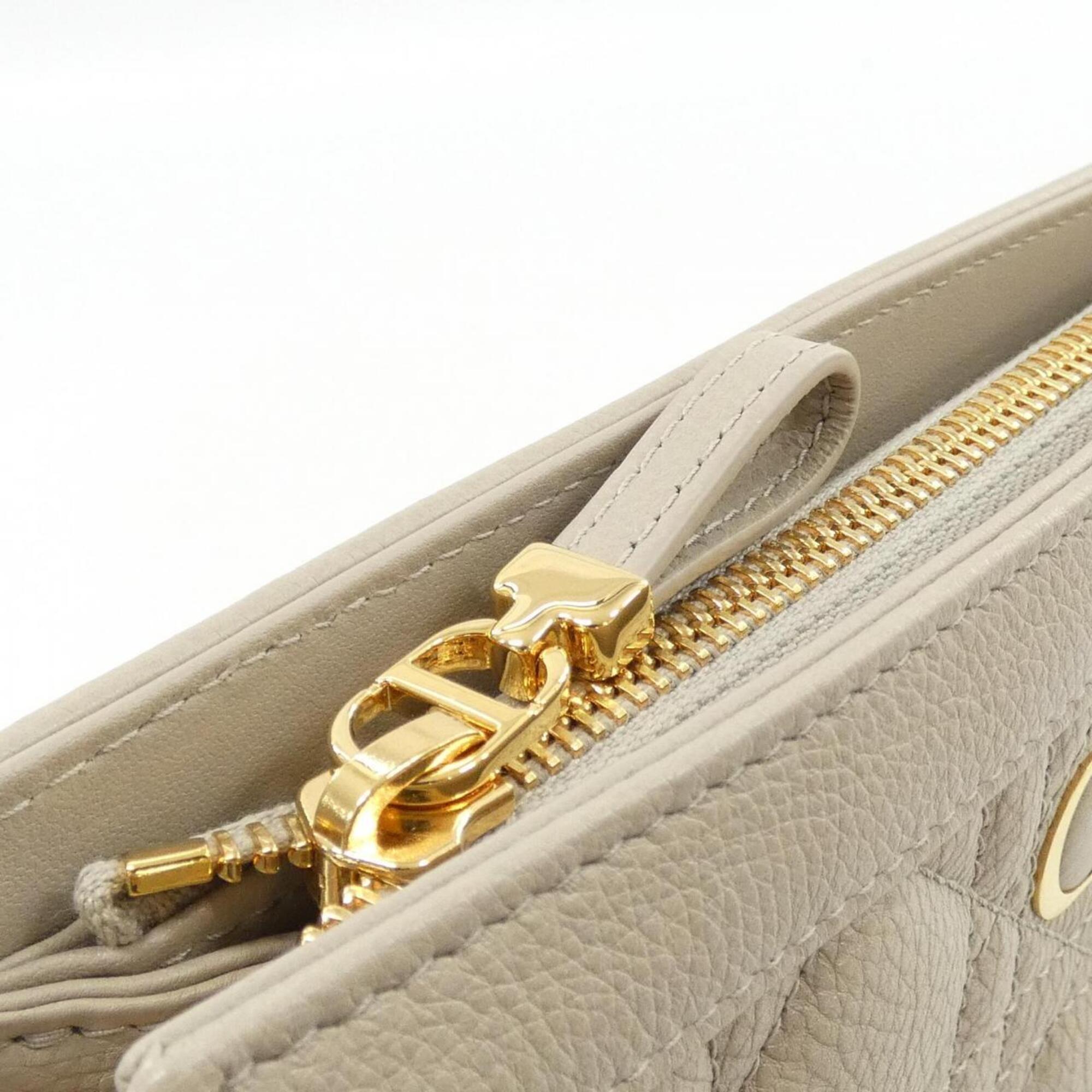 Christian Dior Sand Leather Handbag Pouch Shoulder Bag (Pre-Owned)