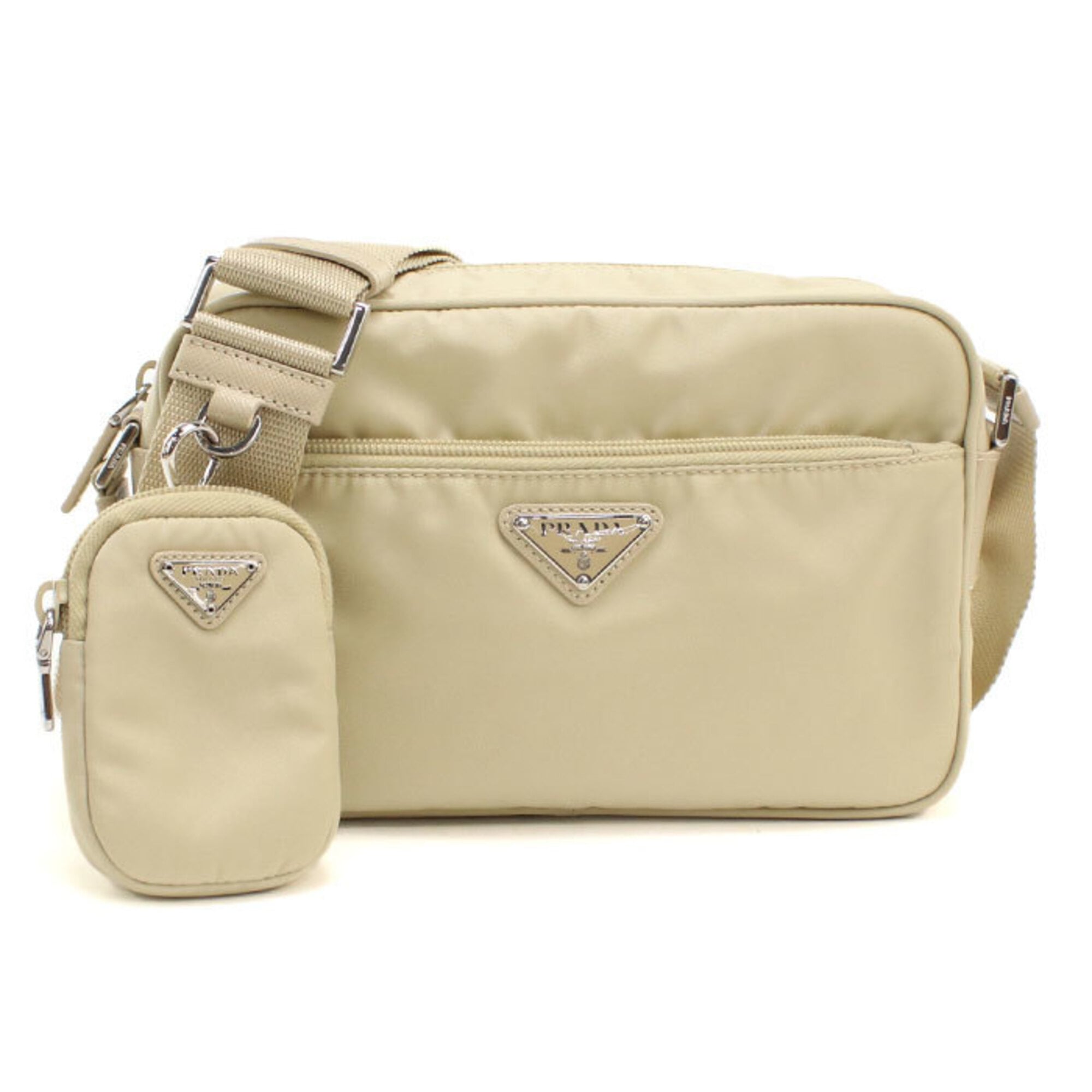 Prada Beige Nylon Shoulder Bag (Pre-Owned)