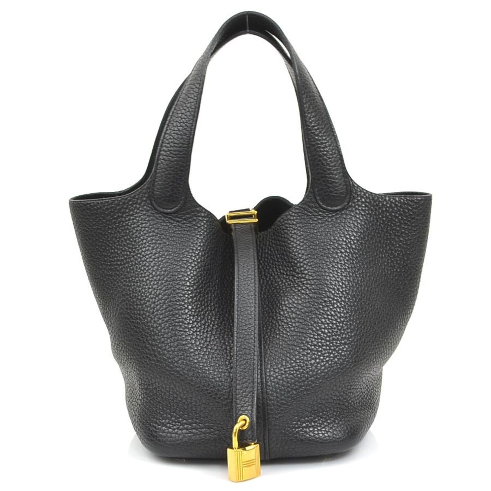 Hermes Black Taurillon Clemence Leather Handbag (Pre-Owned)