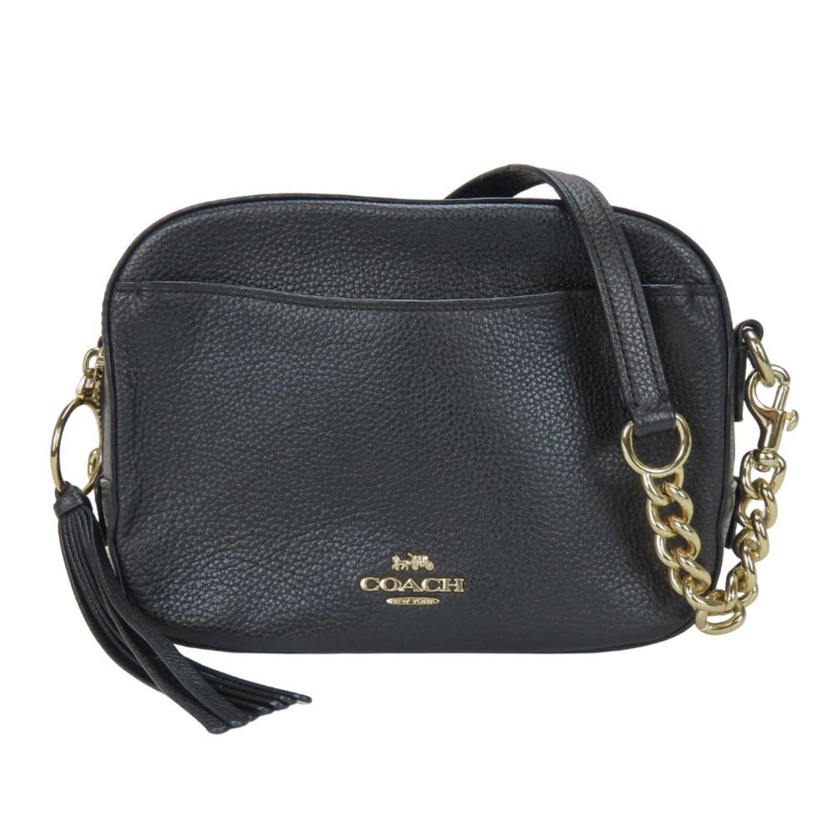 Coach Black Leather Pochette Pouch Shoulder Bag (Pre-Owned)