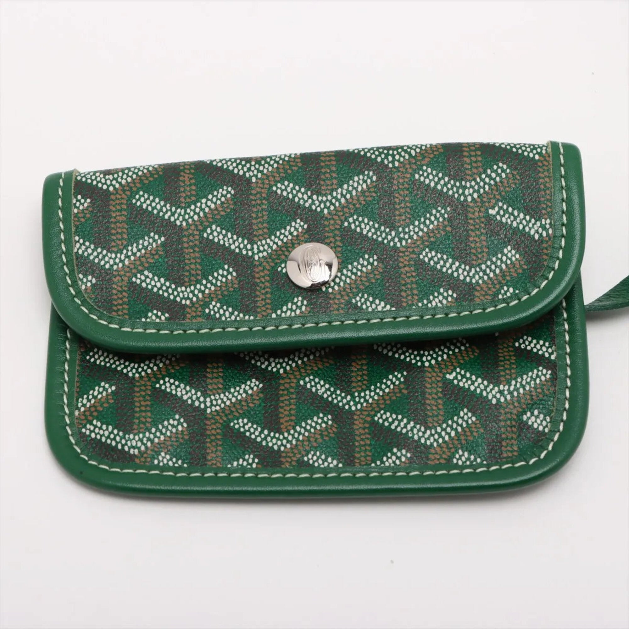 Goyard Green Coated Canvas Leather Handbag Tote Bag (Pre-Owned)