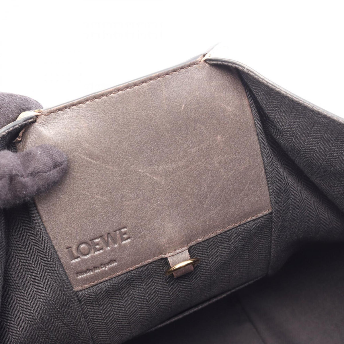 Loewe Beige Brown Gray Leather Handbag (Pre-Owned)