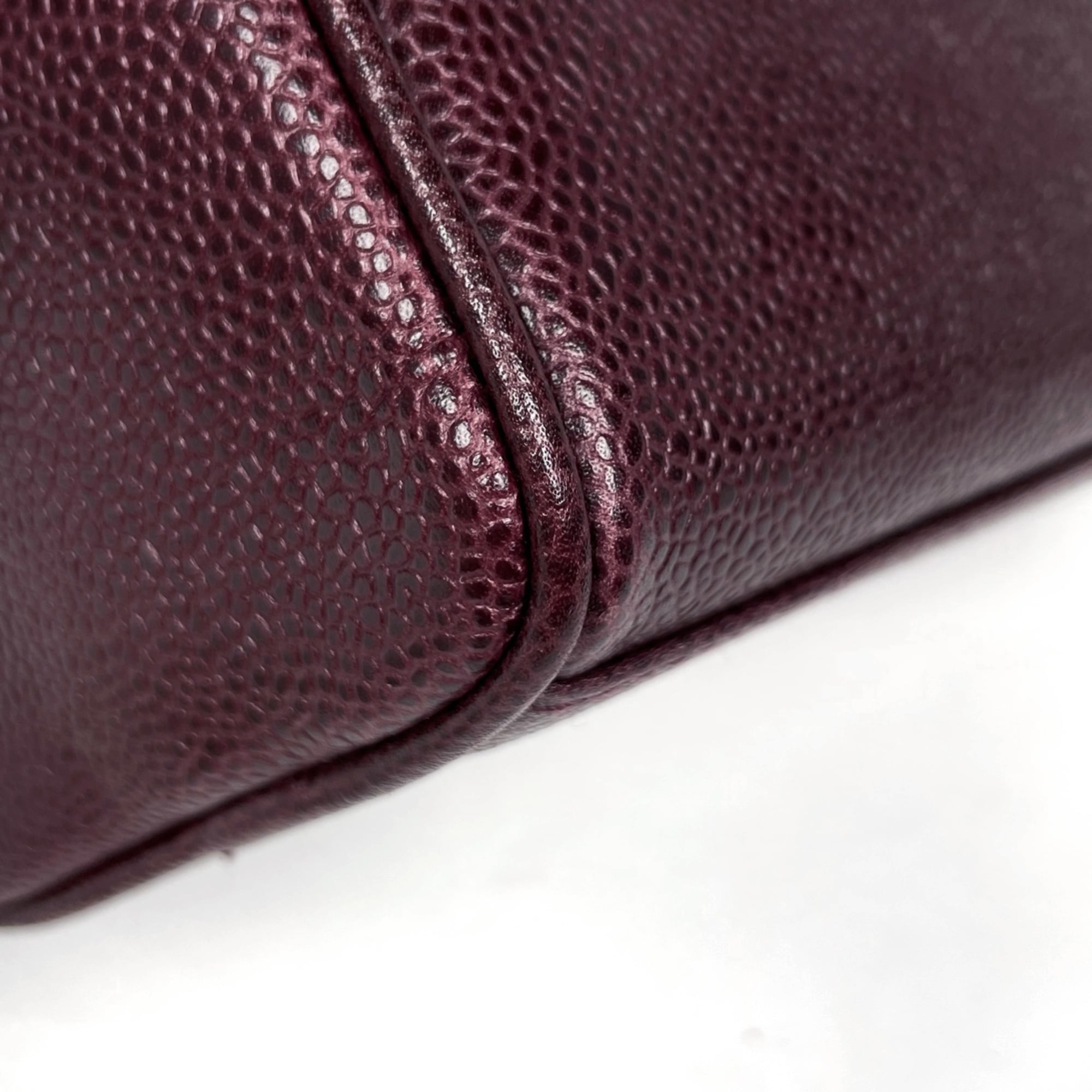 Chanel Bordeaux Grained Calfskin Pouch (Pre-Owned)
