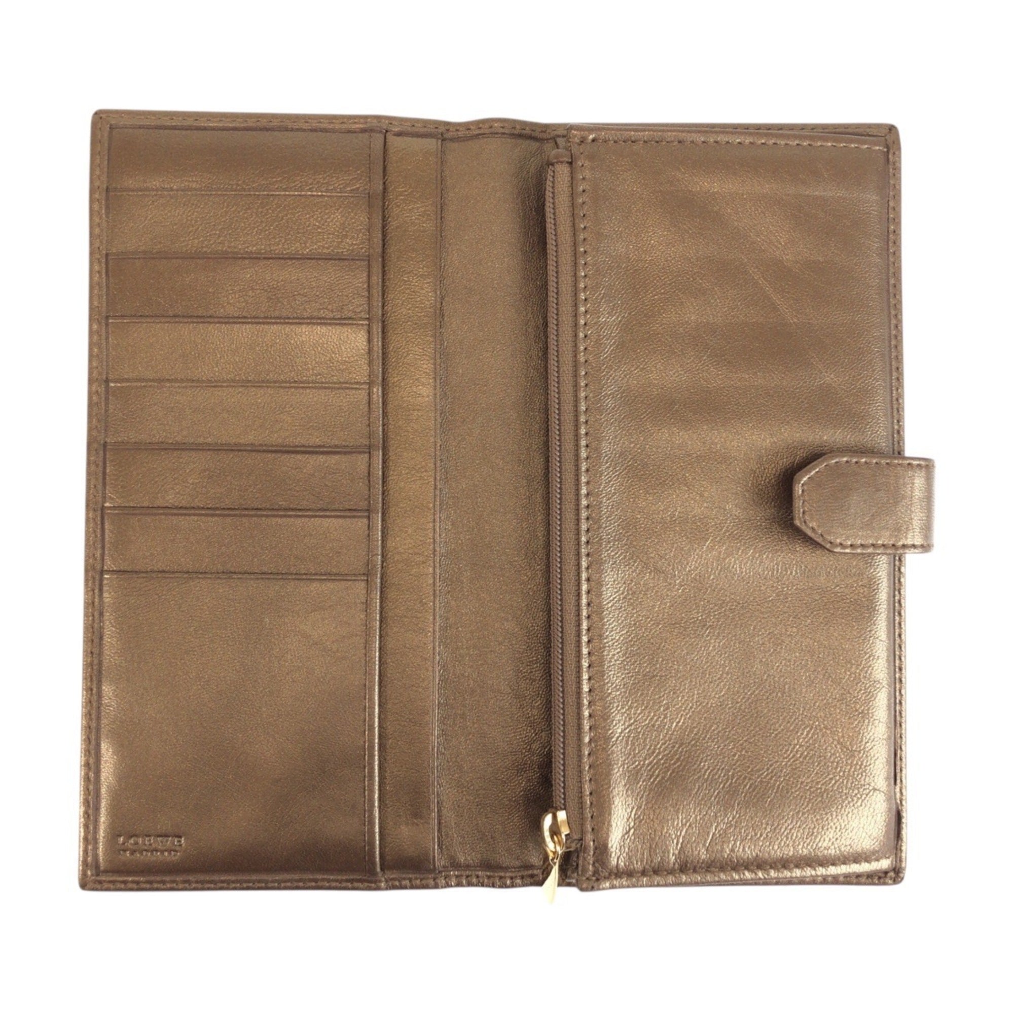 Loewe Bronze Leather Long Wallet (Bi-Fold) (Pre-Owned)