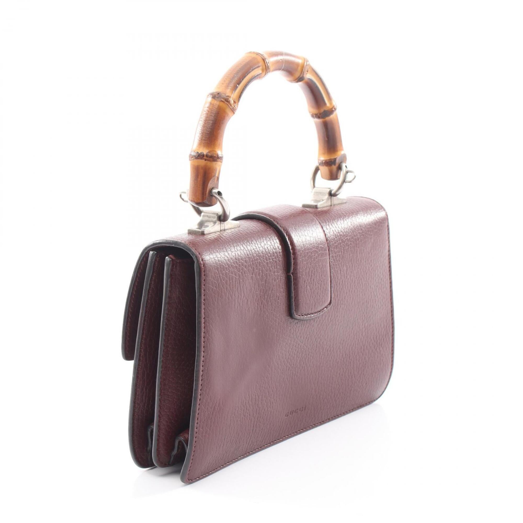 Gucci Bordeaux Leather Handbag (Pre-Owned)