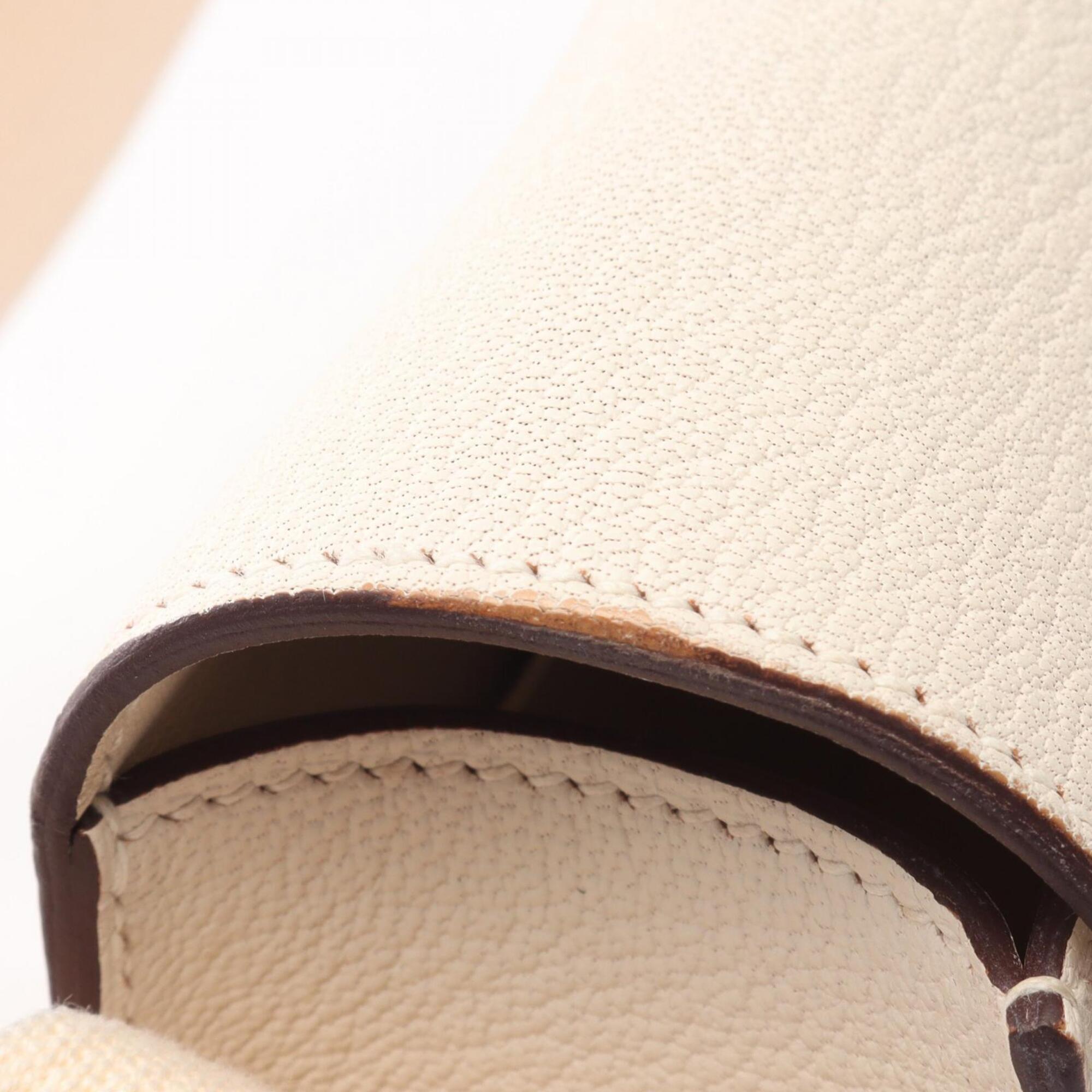 Hermes Ivory Chevre Leather Handbag Shoulder Bag (Pre-Owned)