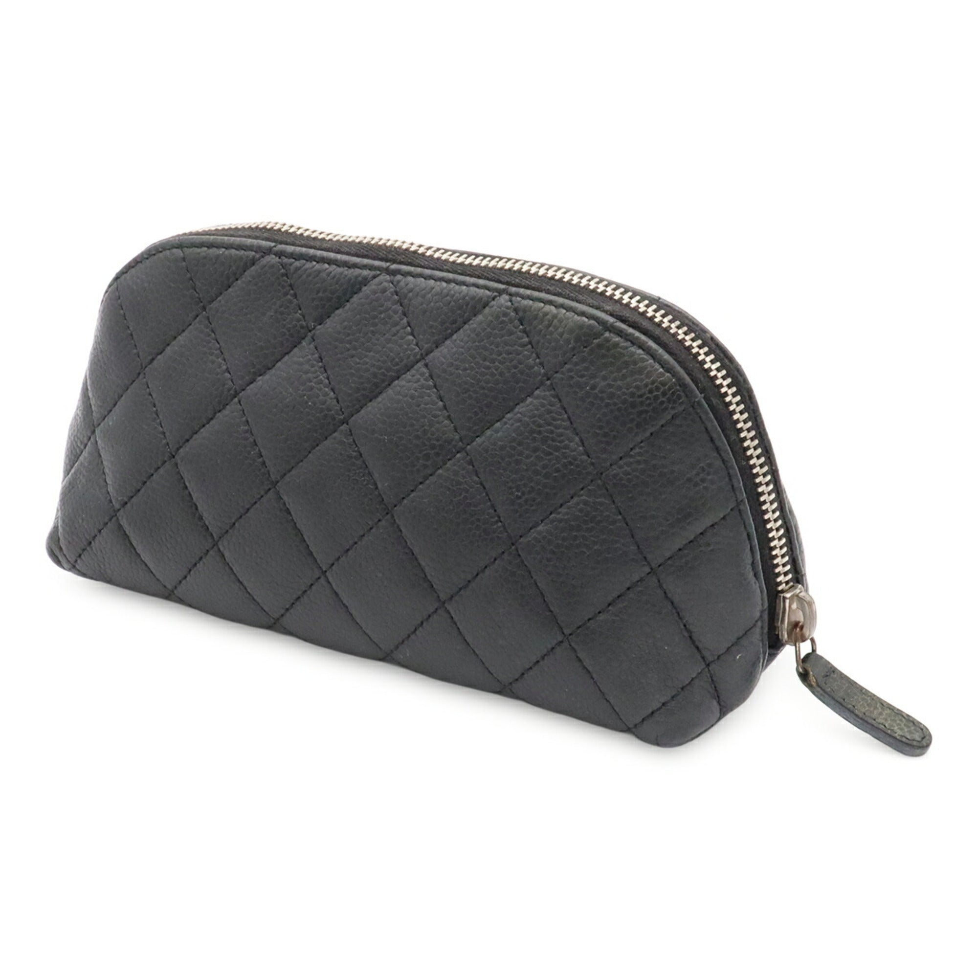 Chanel Black Grained Calfskin Pouch (Pre-Owned)