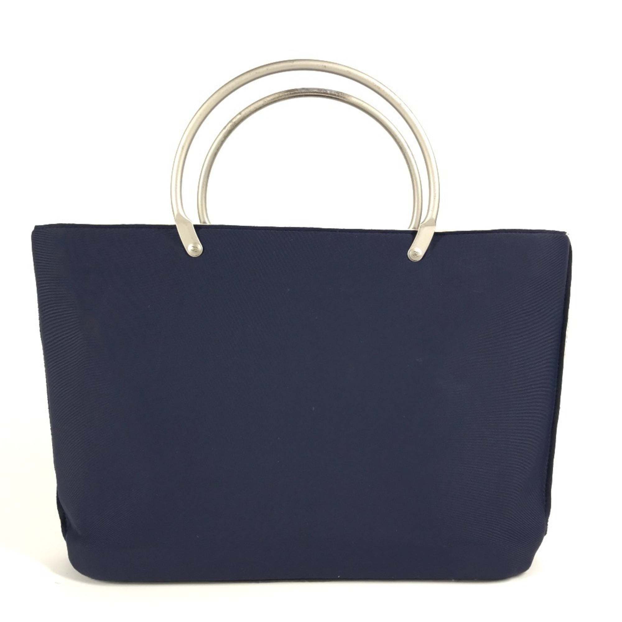 Chanel Navy Polyamide Handbag Tote Bag (Pre-Owned)