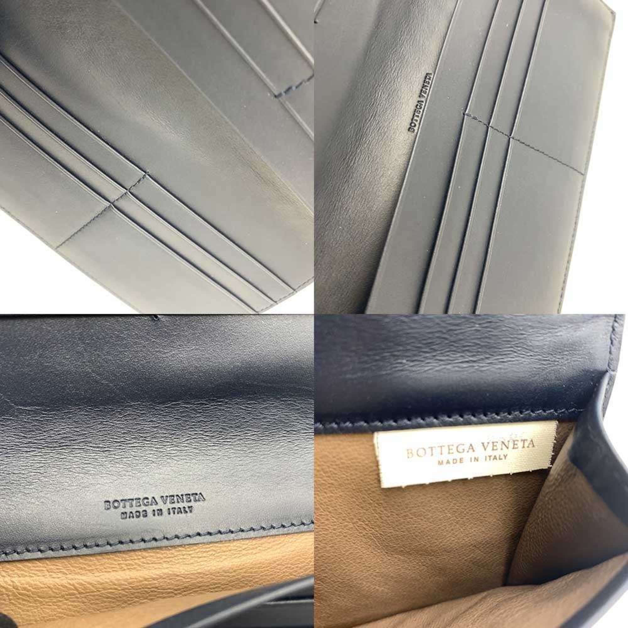 Bottega Veneta Intrecciato Navy Leather Bill Wallet (Bi-Fold) (Pre-Owned)