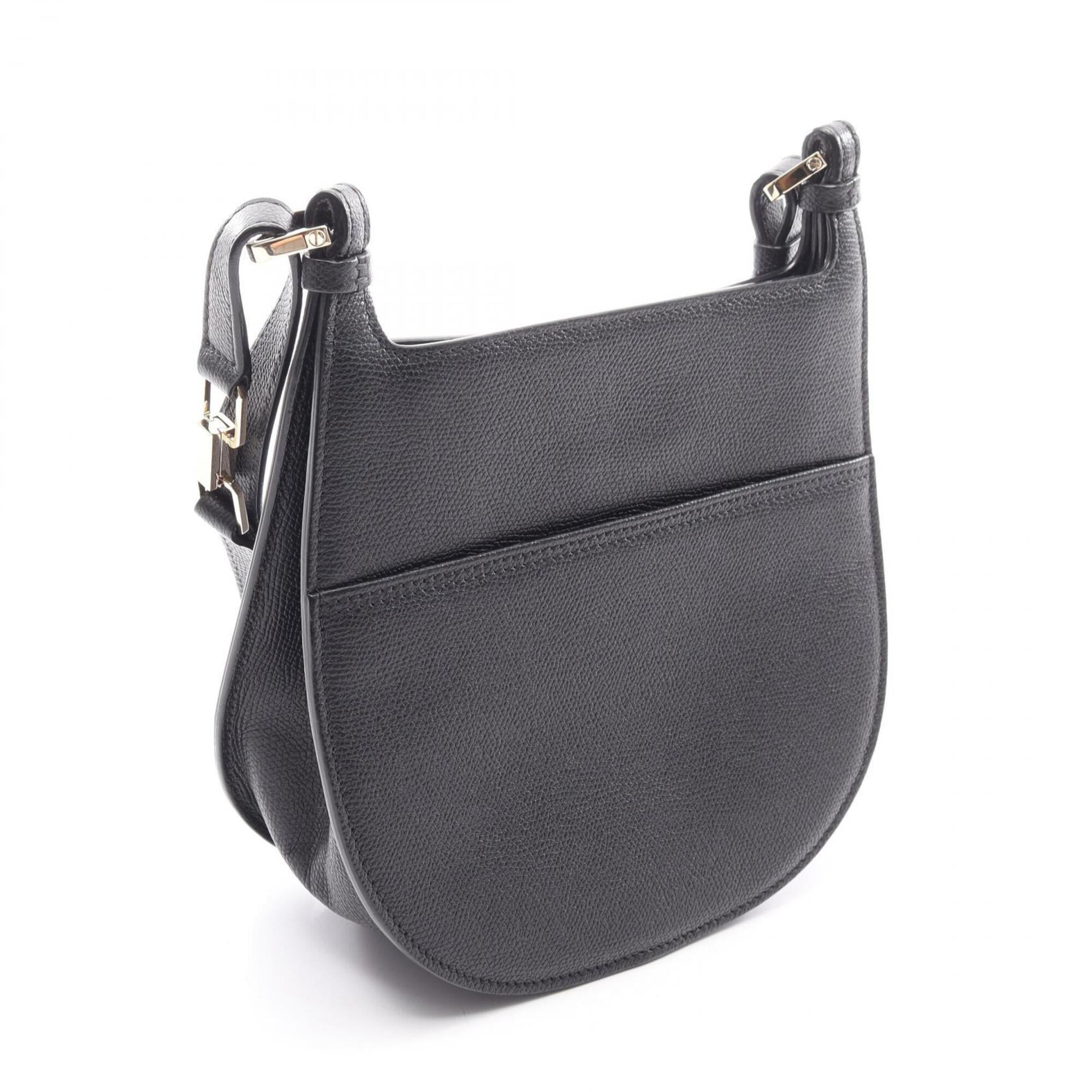 Valextra Black Leather Handbag Shoulder Bag (Pre-Owned)
