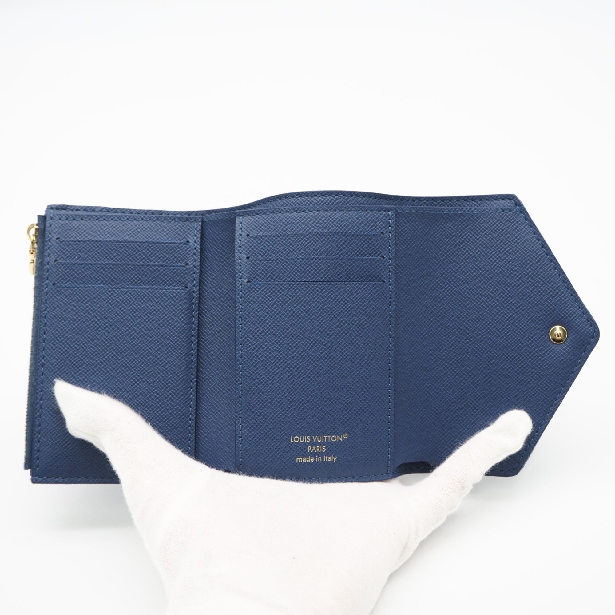 Louis Vuitton Monogram Denim Blue Denim Leather Wallet (Tri-Fold) (Pre-Owned)