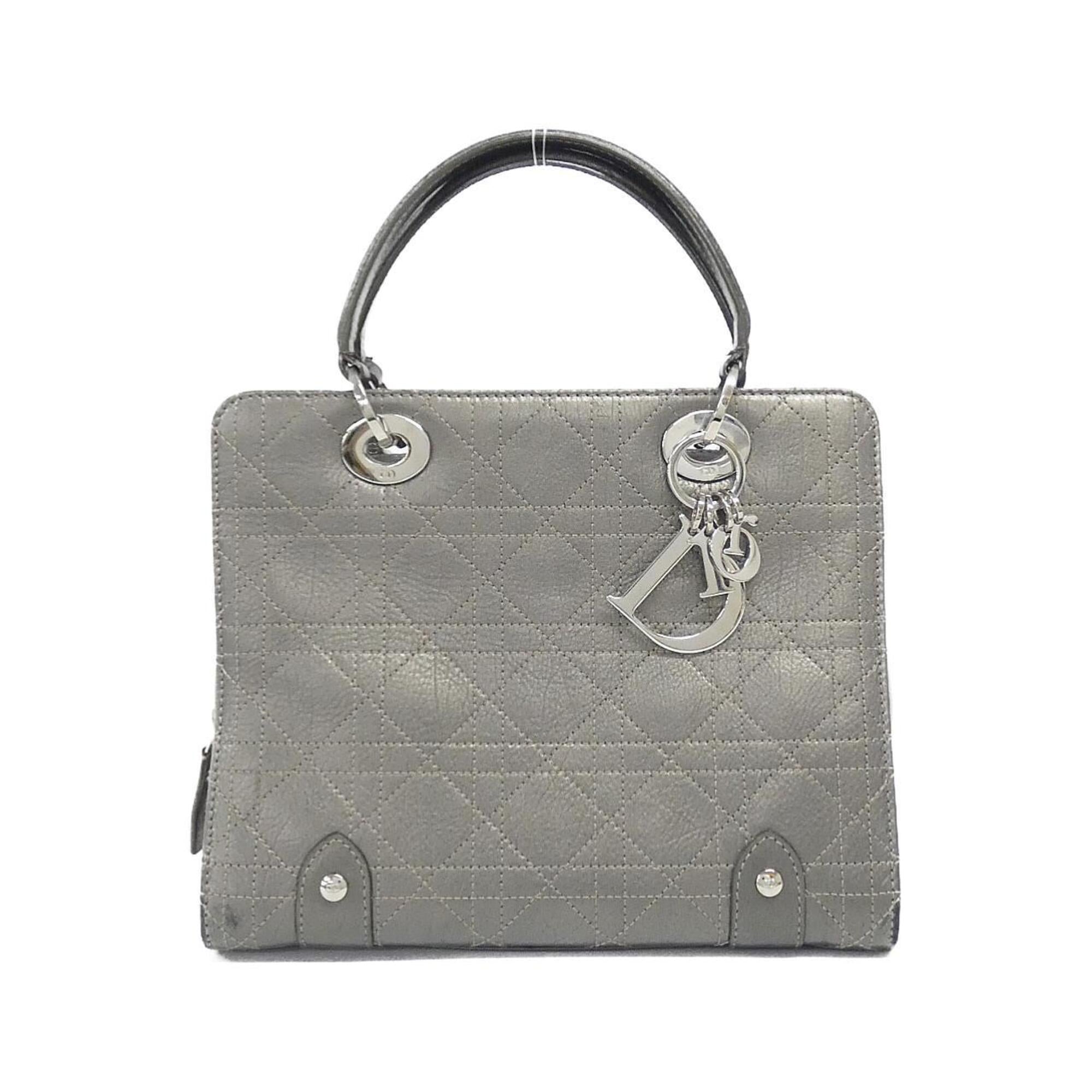 Christian Dior Dark Silver Leather Handbag (Pre-Owned)