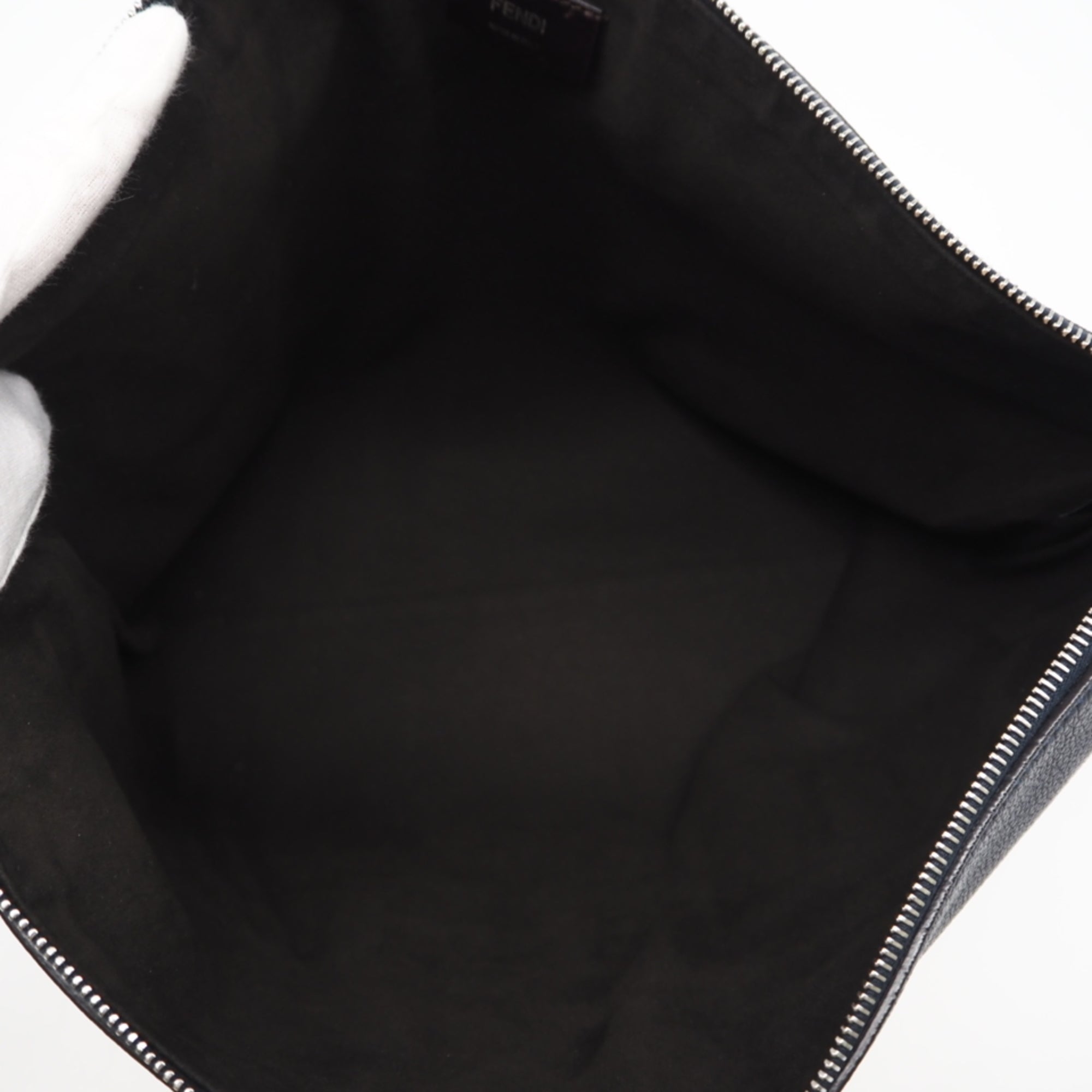 Fendi Brown Navy Leather Shoulder Bag (Pre-Owned)