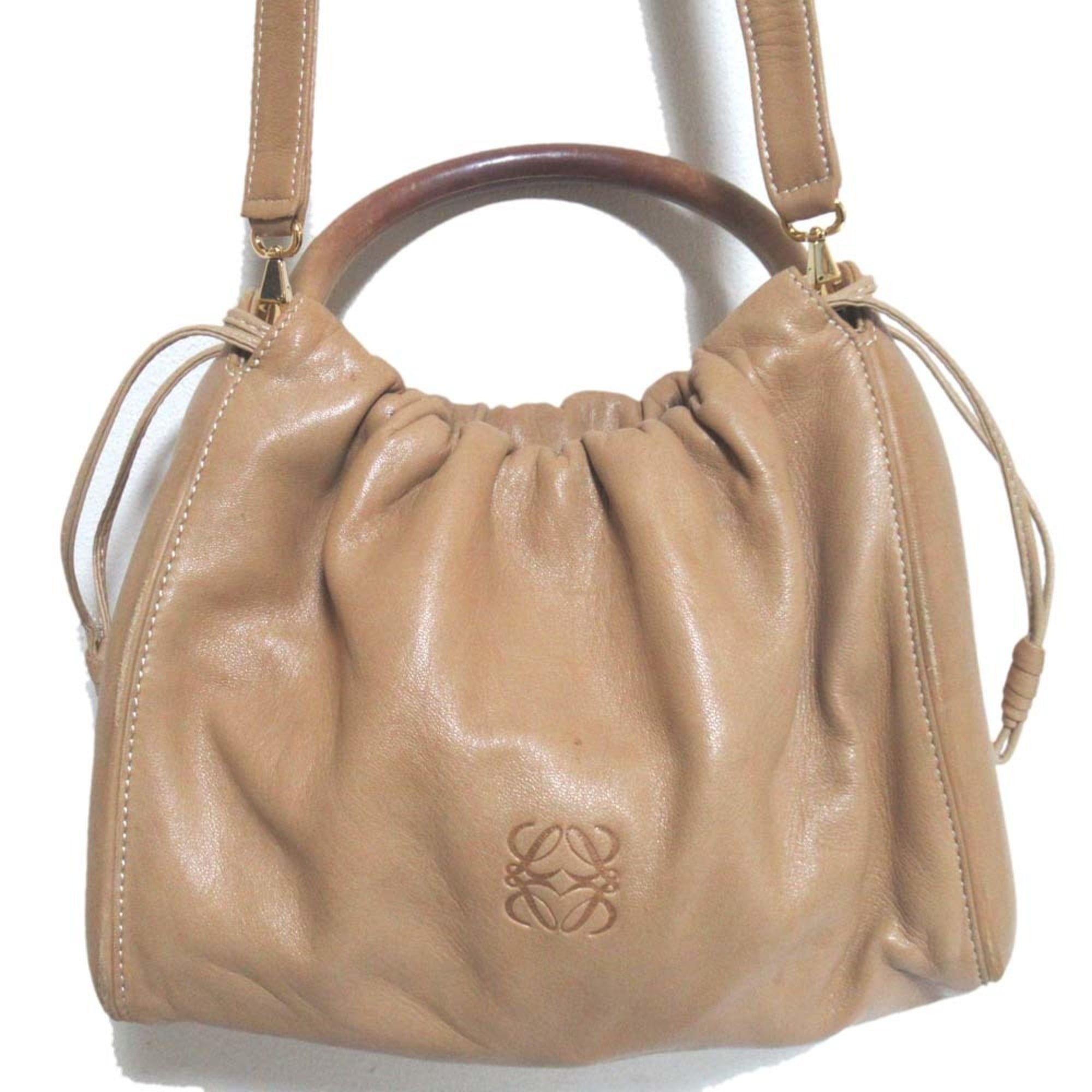 Loewe Beige Nappa Leather Leather Handbag Shoulder Bag (Pre-Owned)