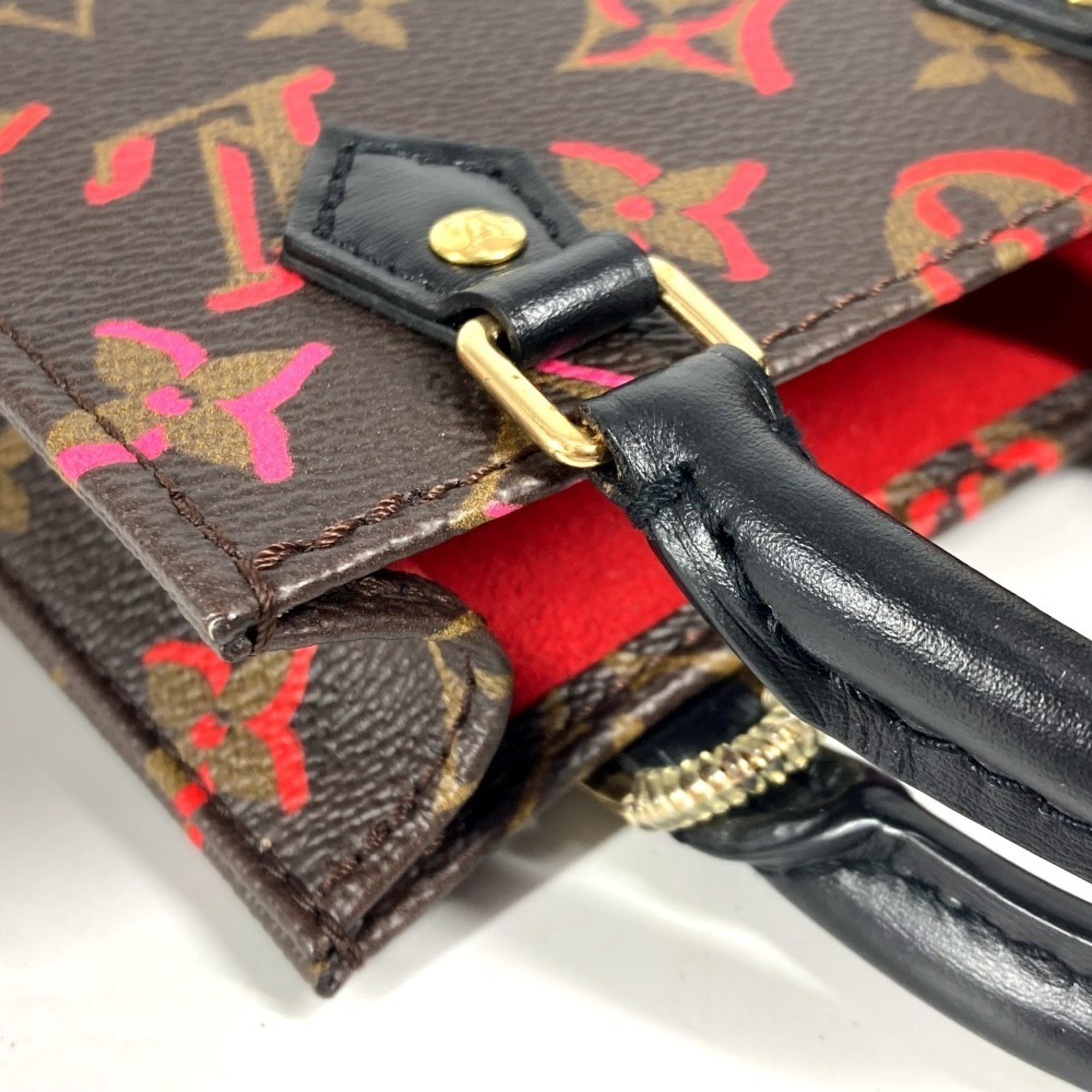 Louis Vuitton Brown Monogram Red Color Monogram Handbag Shoulder Bag (Pre-Owned)