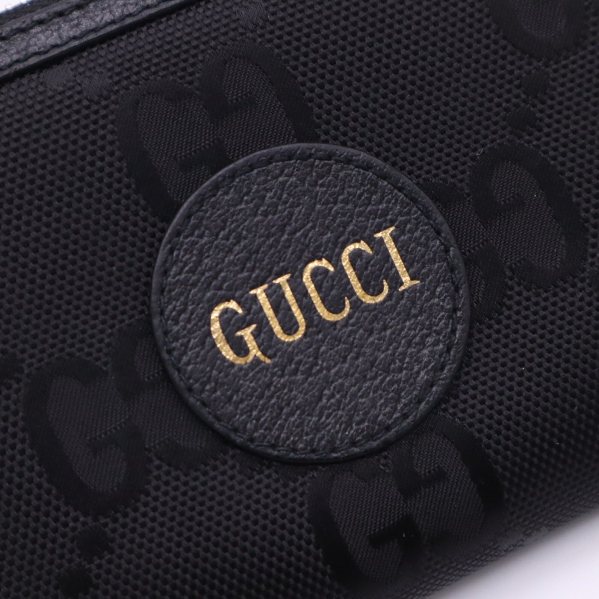 Gucci Gold Black Canvas Leather Long Wallet (Bi-Fold) (Pre-Owned)