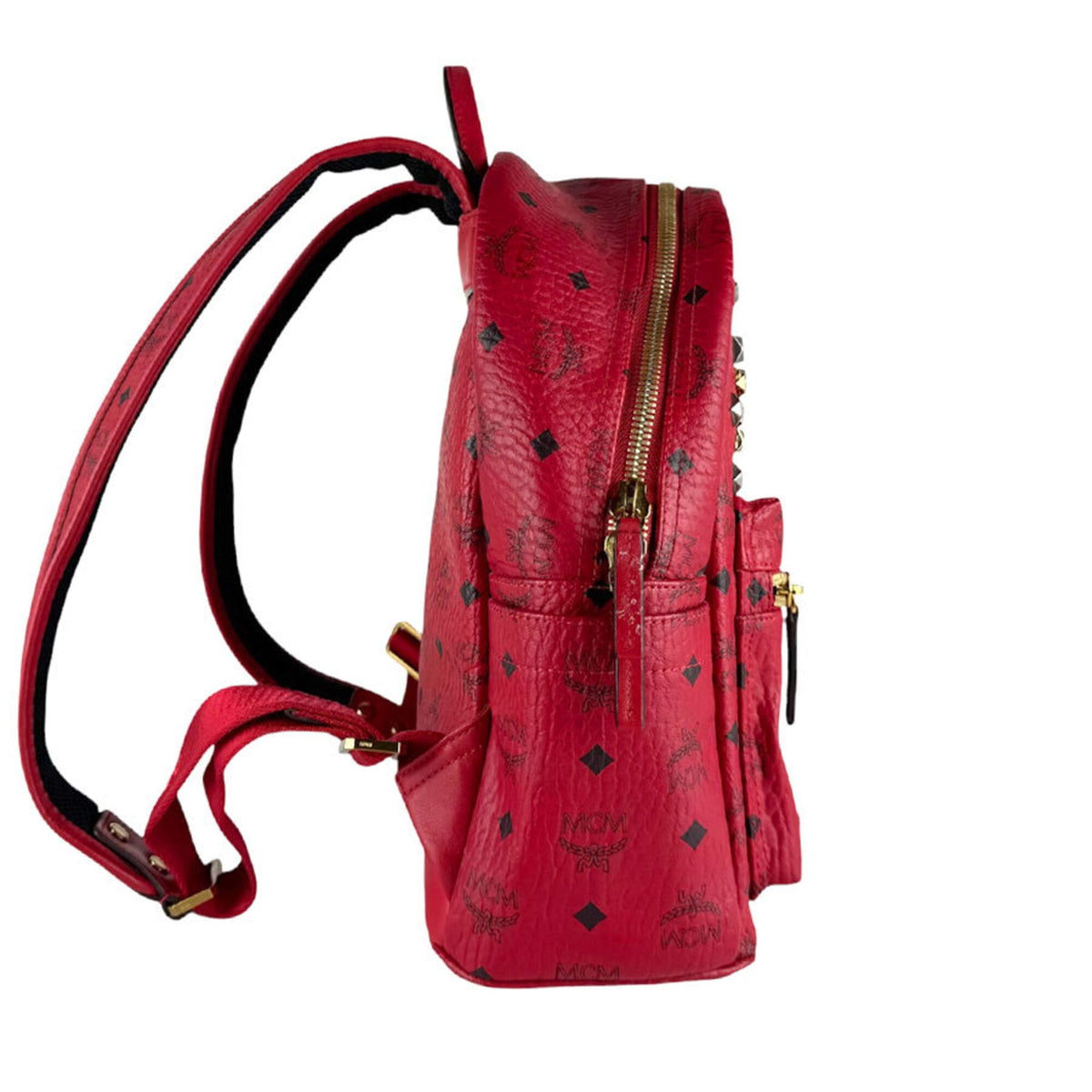 Mcm Red Color Leather Backpack (Pre-Owned)