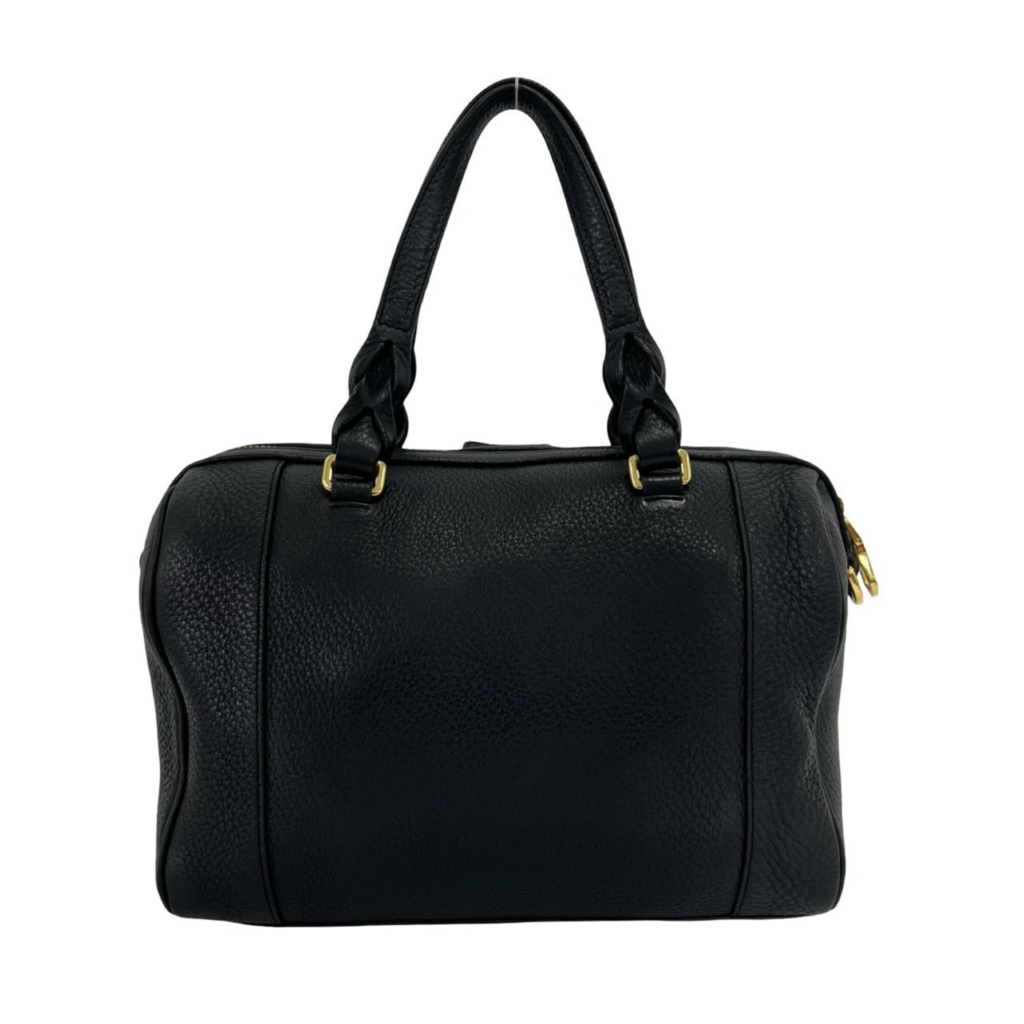 Loewe Black Leather Boston Bag Handbag Shoulder Bag (Pre-Owned)