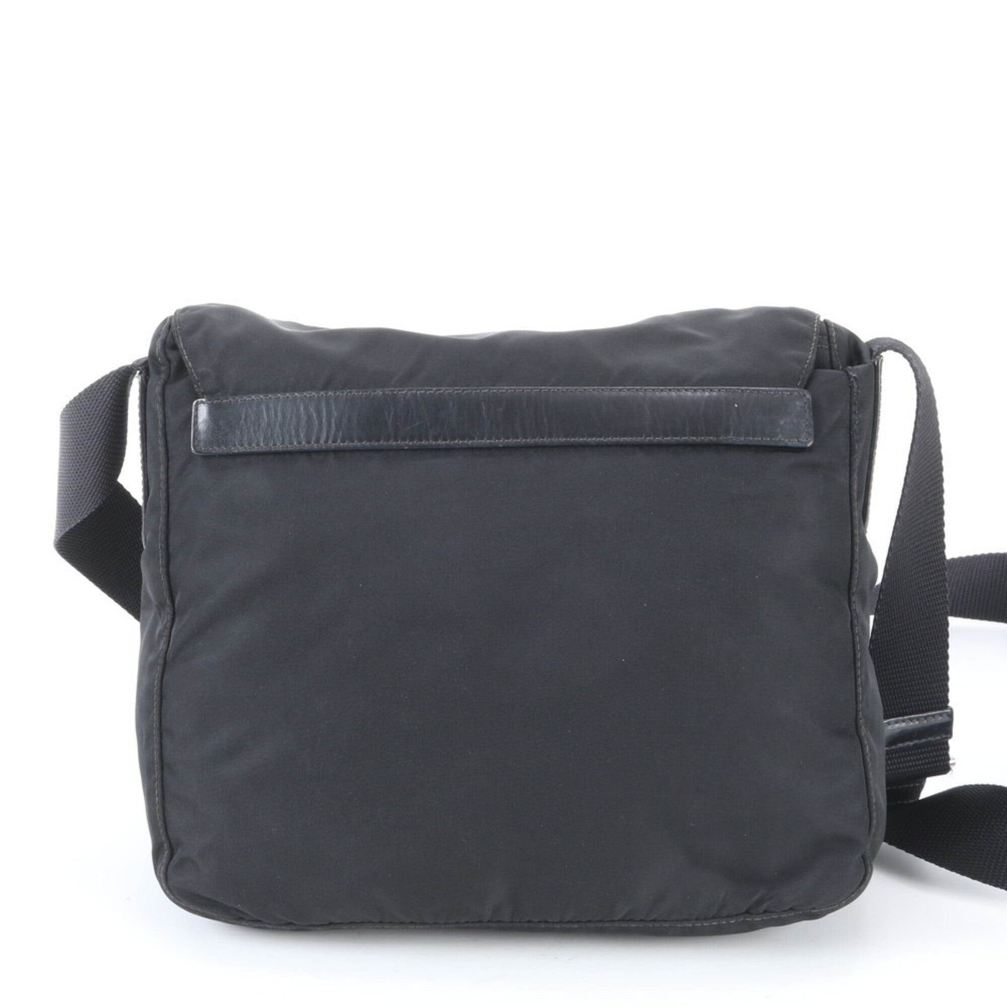 Prada Black Nylon Leather Shoulder Bag (Pre-Owned)