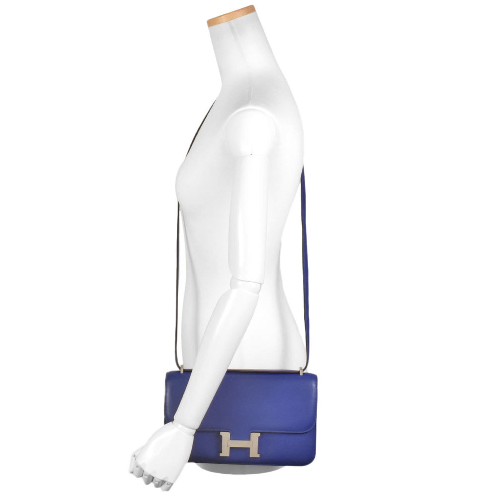 Hermes Constance Blue Blue Electric Swift Leather Shoulder Bag (Pre-Owned)
