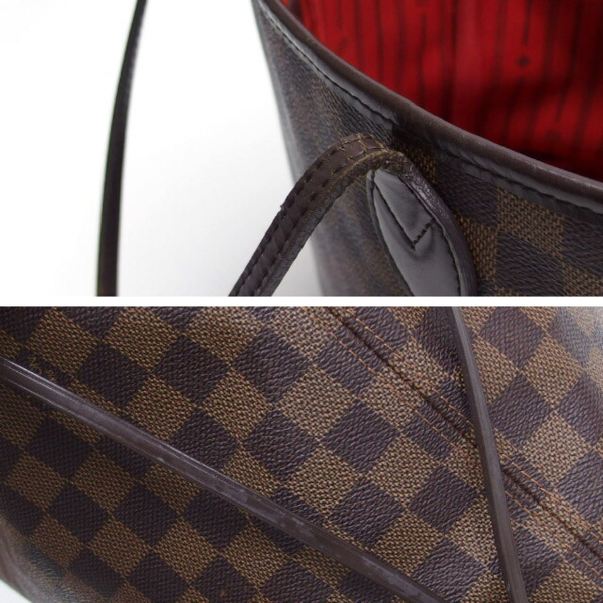Louis Vuitton Dark Brown Damier Canvas Leather Handbag Shoulder Bag Tote Bag (Pre-Owned)