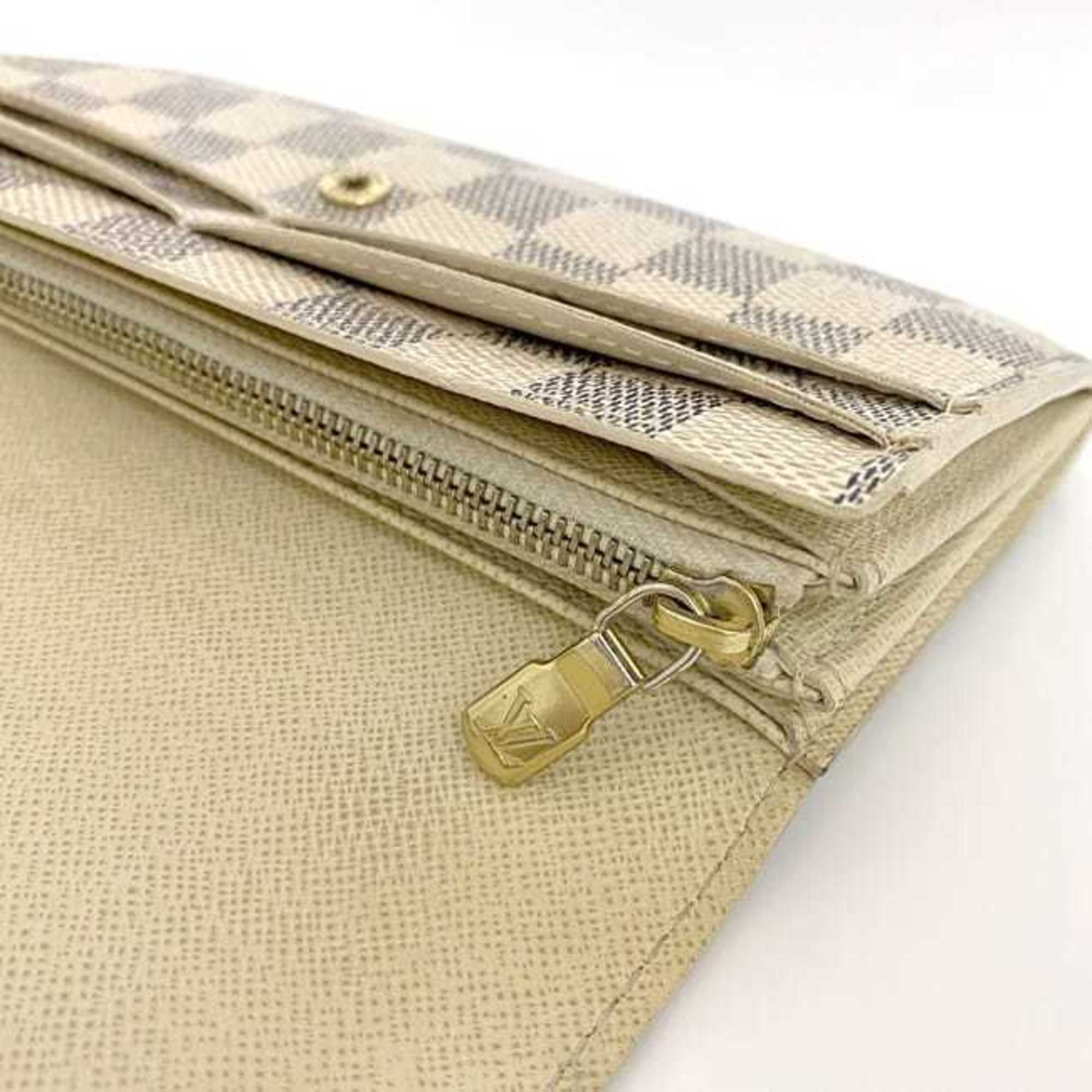 Louis Vuitton Damier Azur Gray White Damier Canvas Long Wallet (Bi-Fold) (Pre-Owned)