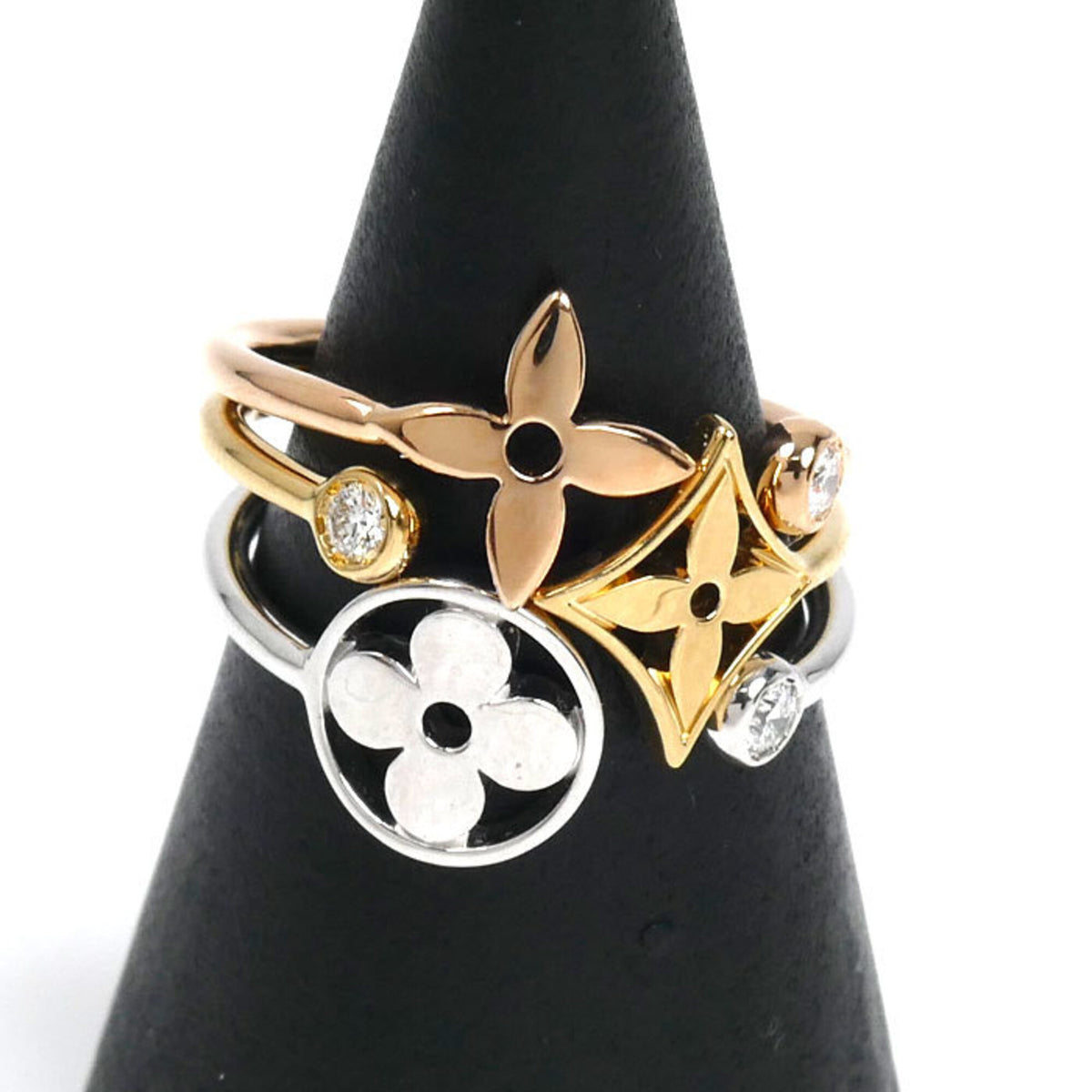 Louis Vuitton Yellow Gold (18K) Pink Gold (18K) White Gold (18K) Band Ring (Pre-Owned)
