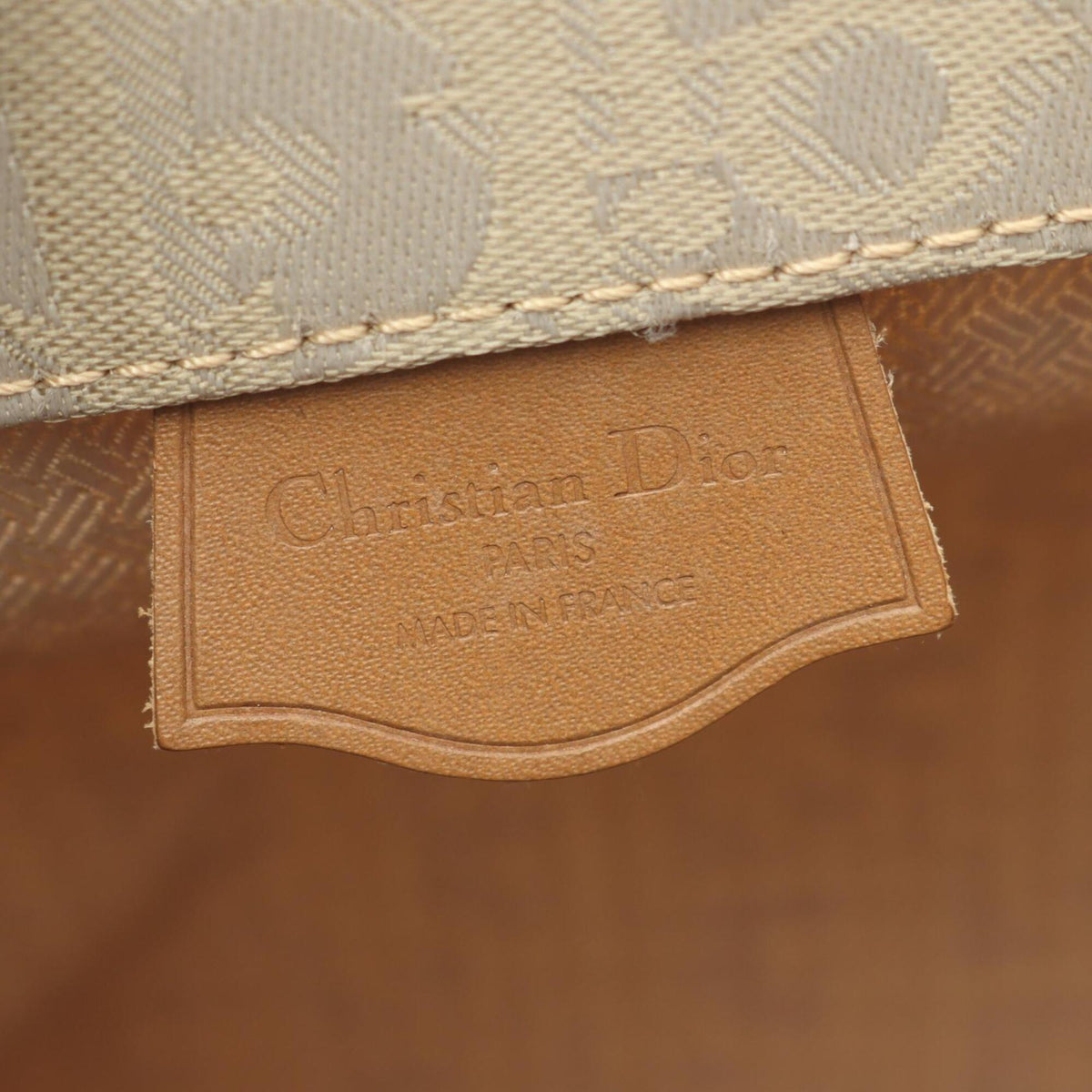 Christian Dior Beige Brown Leather Nylon Canvas Handbag Shoulder Bag (Pre-Owned)