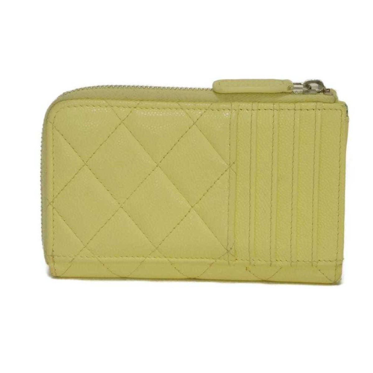 Chanel Yellow Grained Calfskin Coin Purse/Coin Case (Pre-Owned)