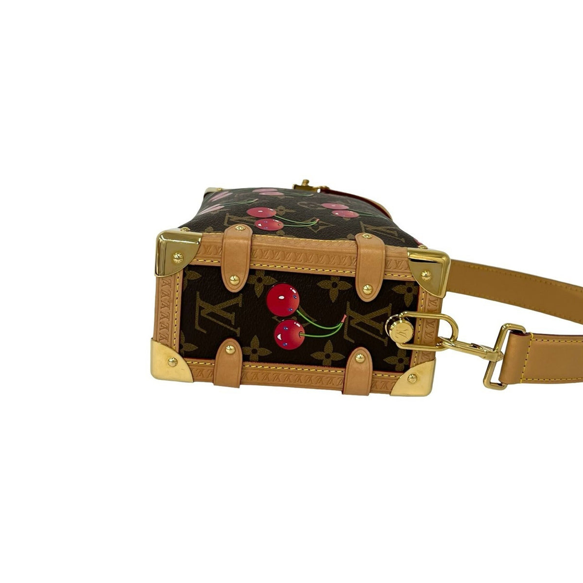 Louis Vuitton Brown Red Color Leather Pvc Shoulder Bag (Pre-Owned)