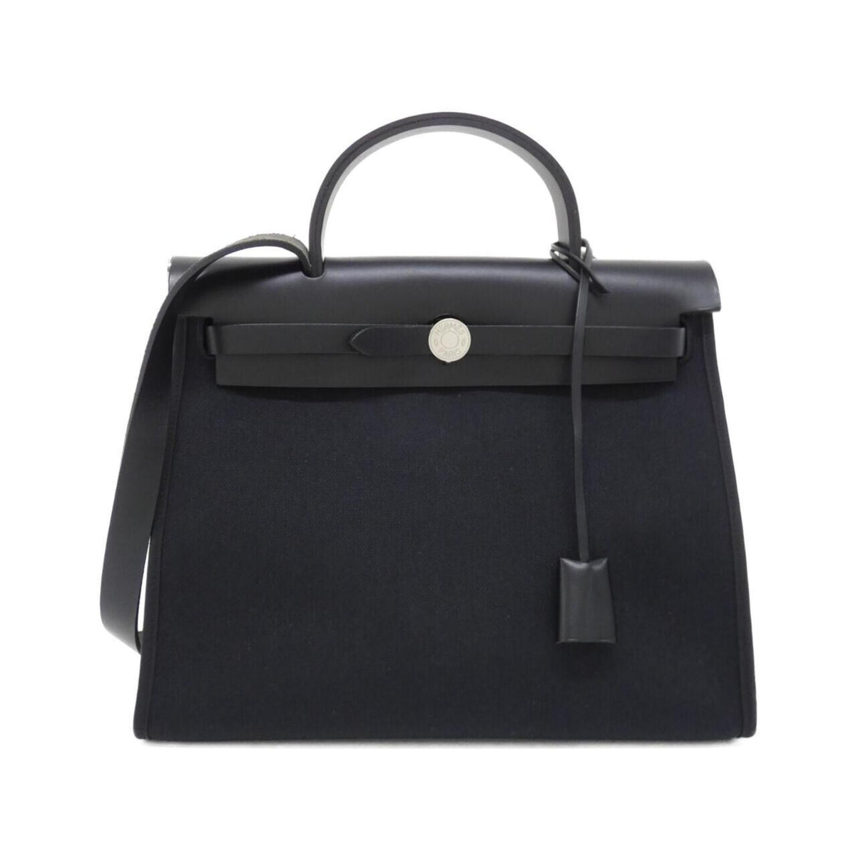 Hermes Black Vache Leather Leather Handbag (Pre-Owned)