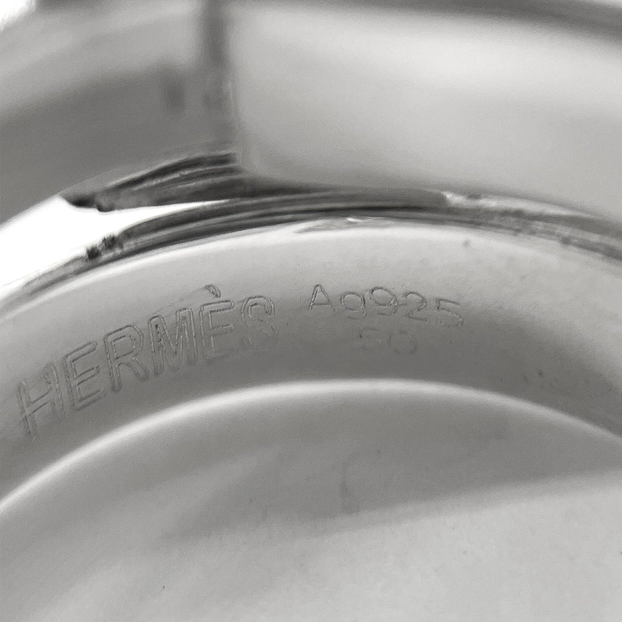 Hermes Silver 925 Band Ring (Pre-Owned)