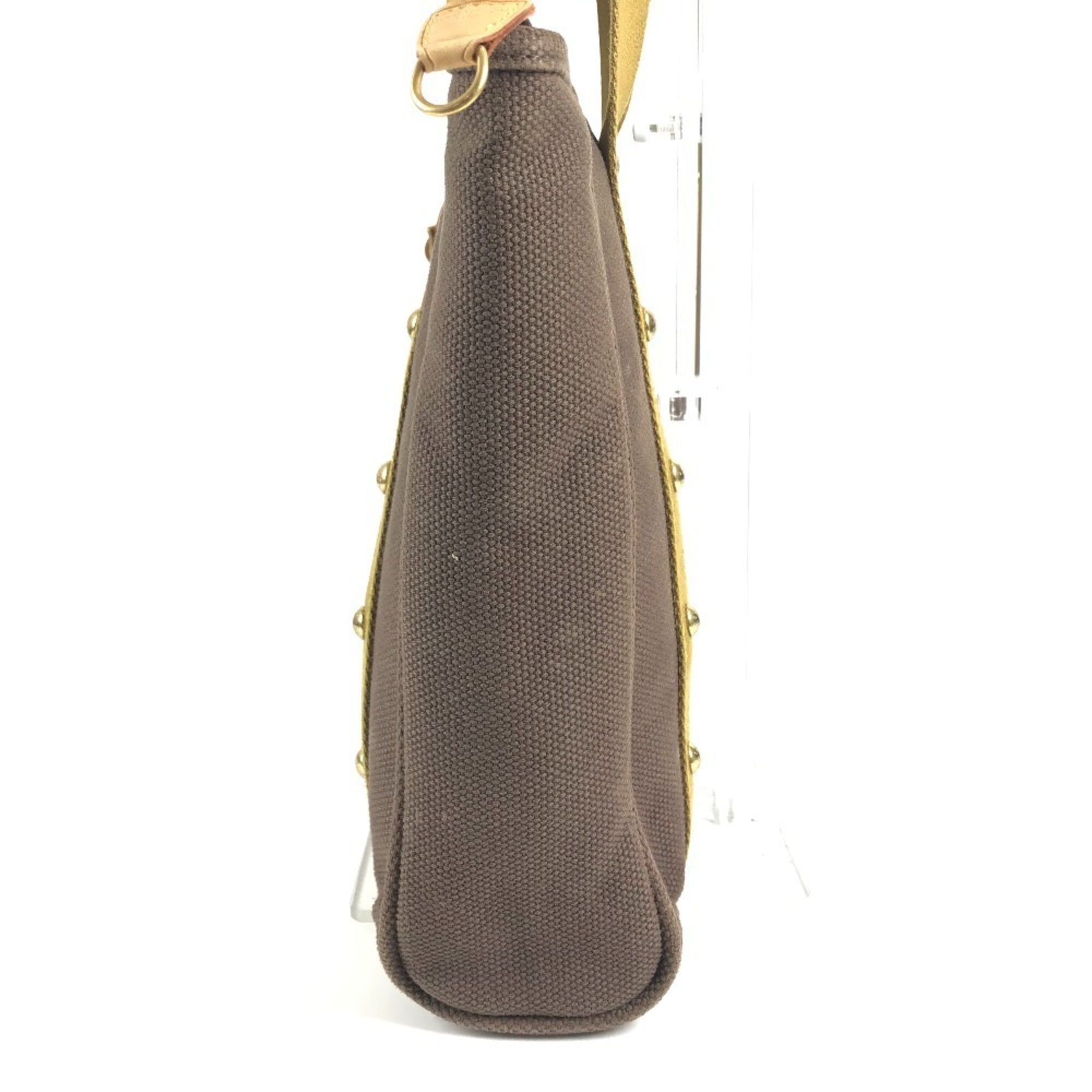 Louis Vuitton Brown Canvas Leather Shoulder Bag Tote Bag (Pre-Owned)