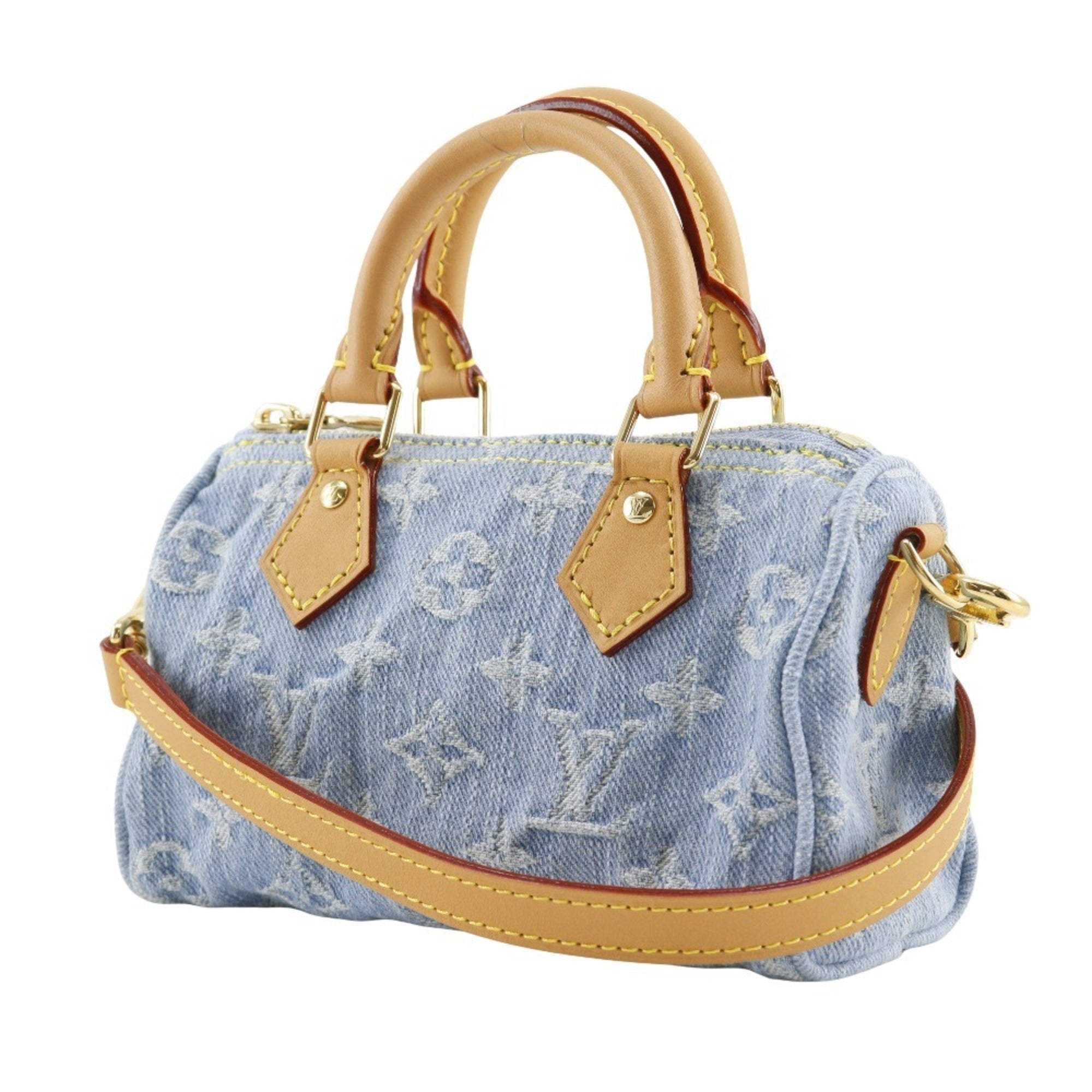 Louis Vuitton Sky Blue Monogram Denim Handbag (Pre-Owned)