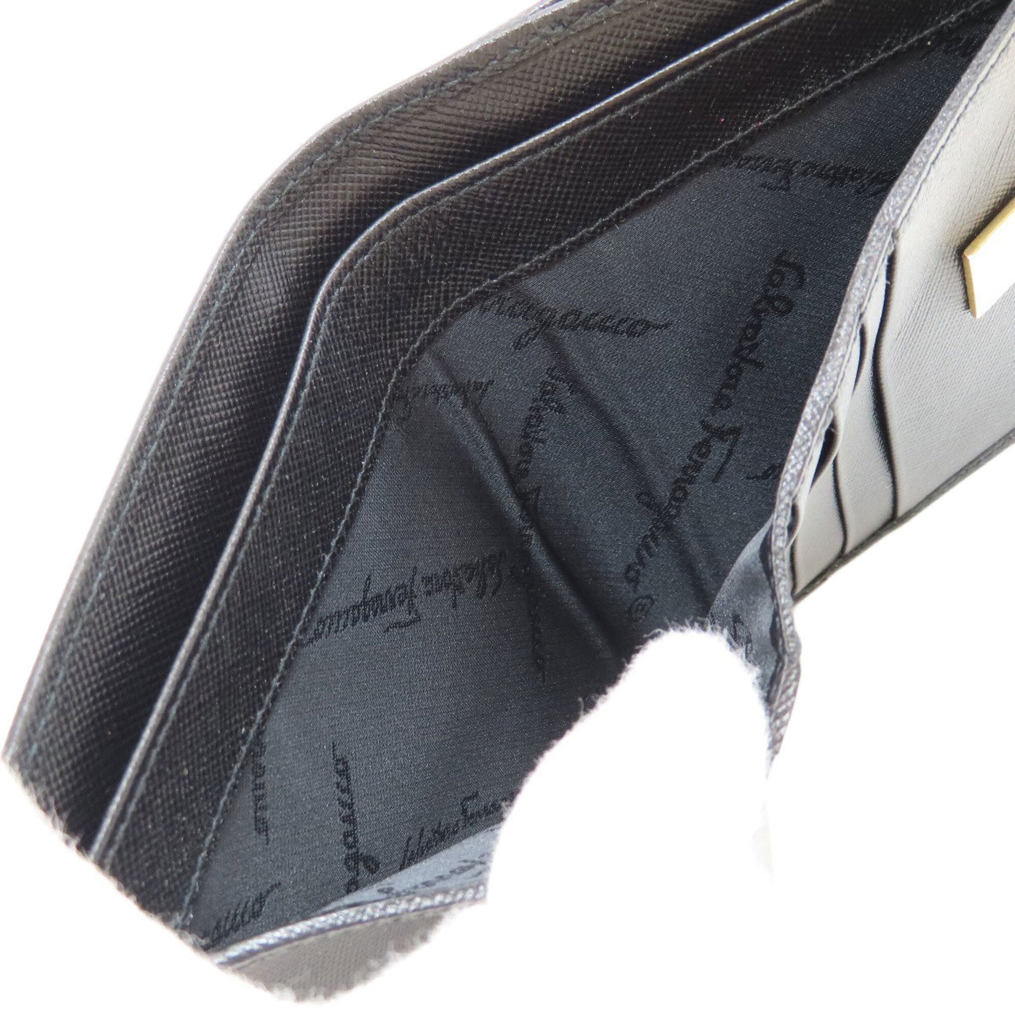 Salvatore Ferragamo Black Leather Wallet (Bi-Fold) (Pre-Owned)