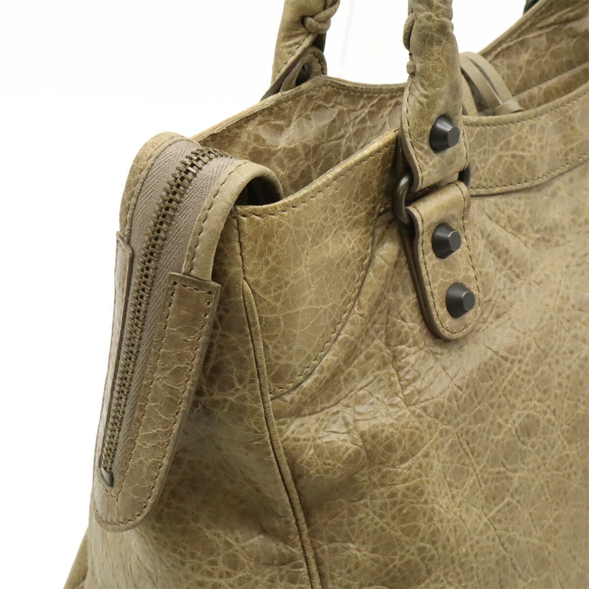 Balenciaga Beige Leather Handbag Tote Bag (Pre-Owned)