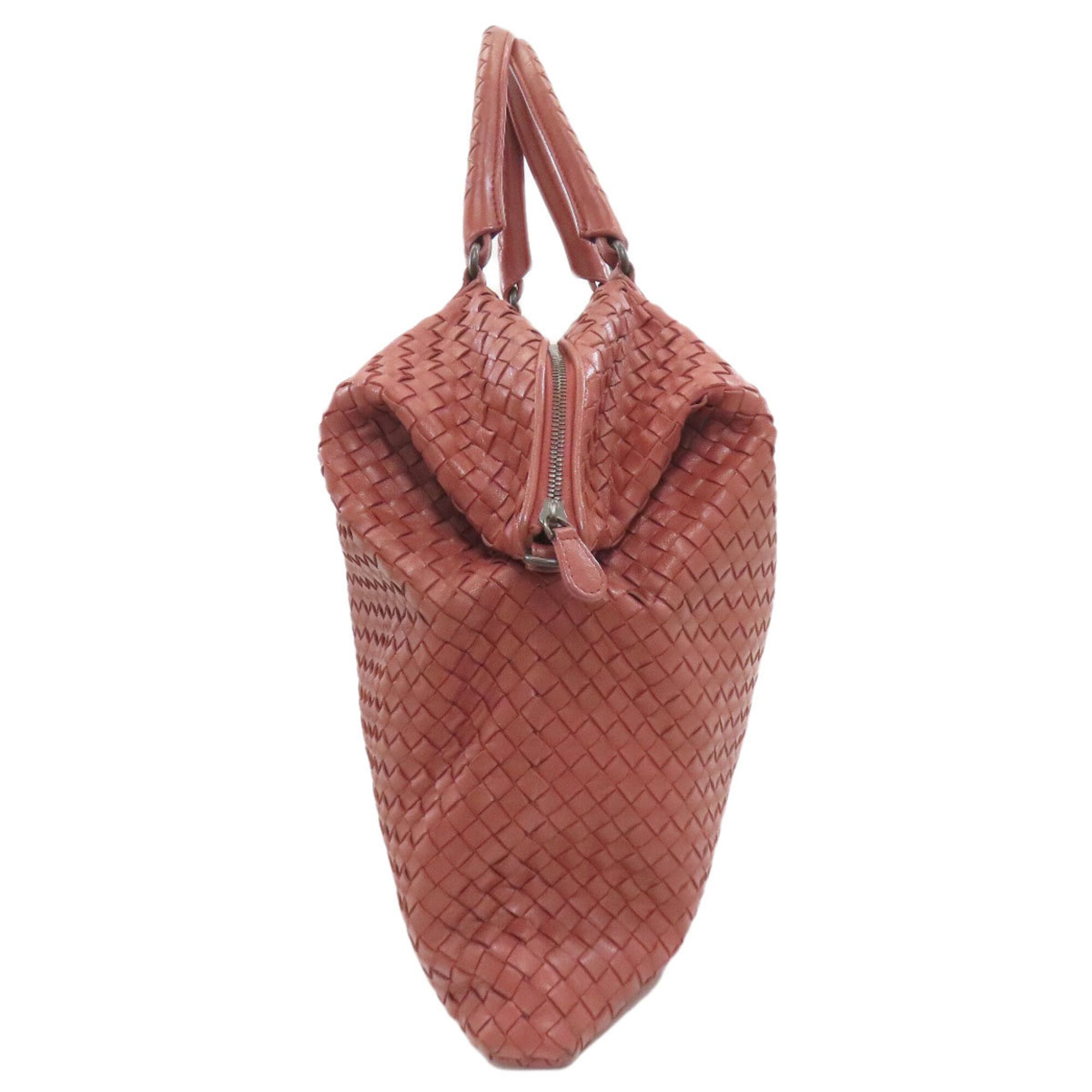 Bottega Veneta Brown Pink Leather Handbag (Pre-Owned)