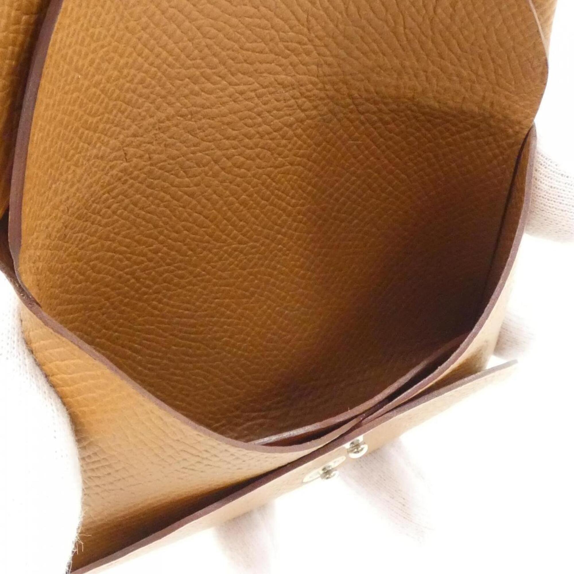 Hermes Gold Brown Epsom Leather Coin Purse/Coin Case (Pre-Owned)