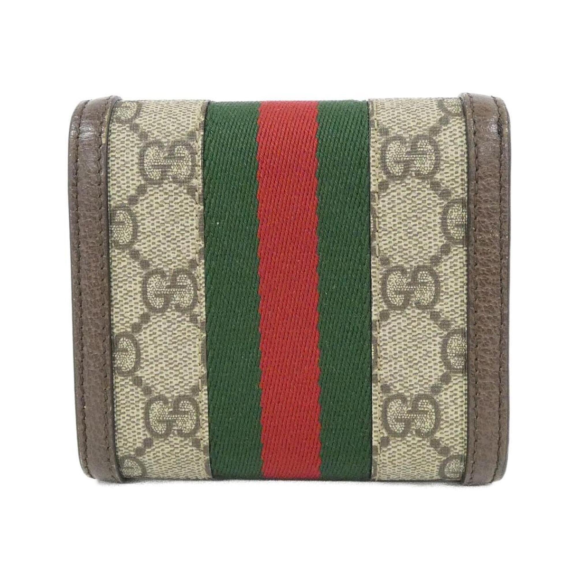 Gucci Ophidia Beige Brown Gg Supreme Wallet (Bi-Fold) (Pre-Owned)