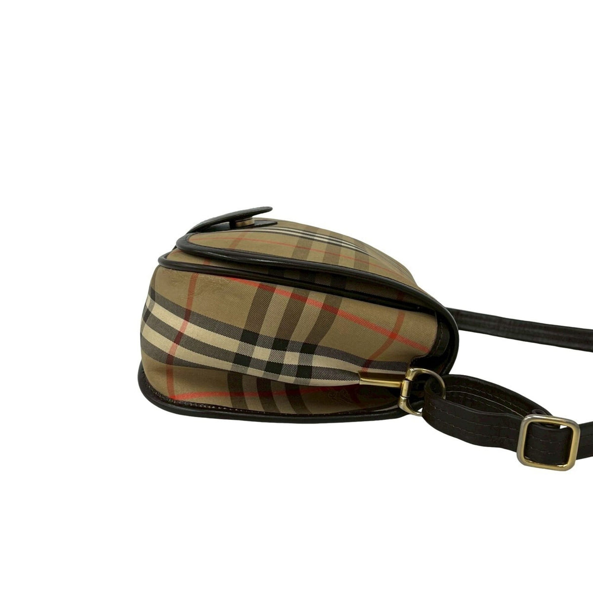 Burberry Beige Brown Canvas Pochette Shoulder Bag (Pre-Owned)