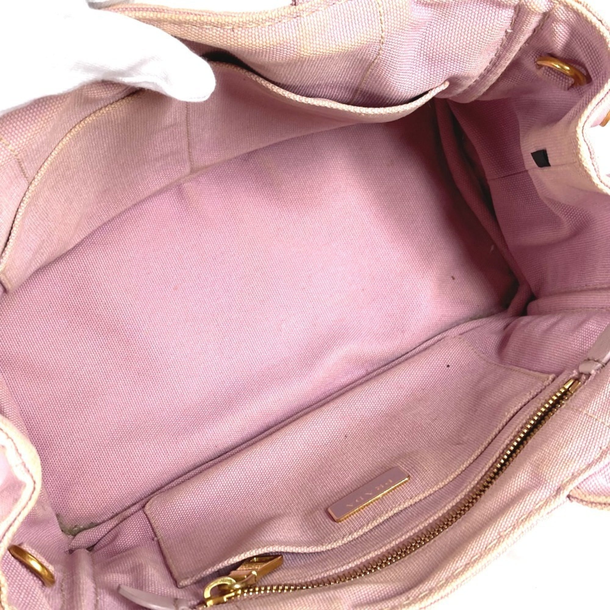 Prada Pink Canvas Handbag Shoulder Bag Tote Bag (Pre-Owned)